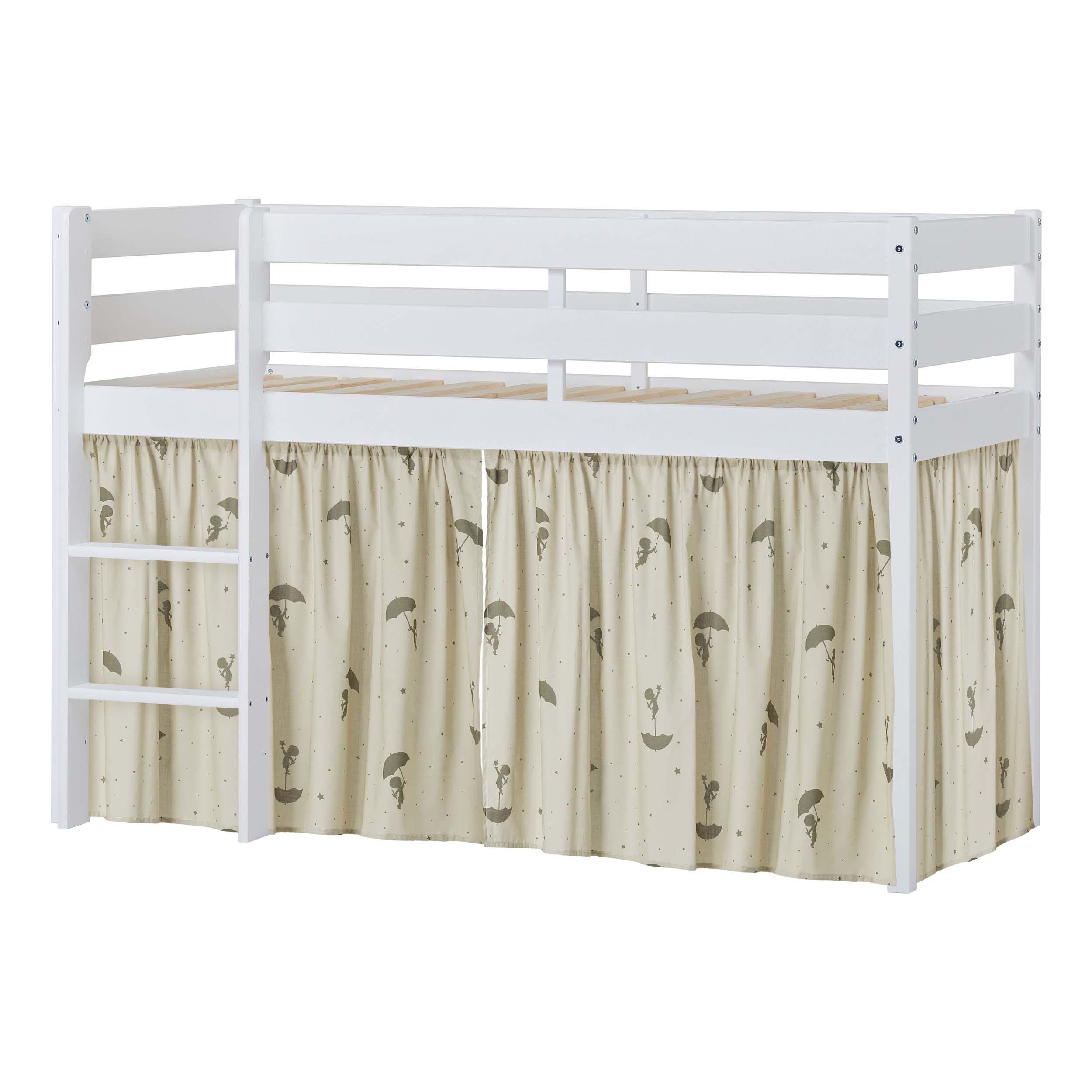hoppekids-eco-comfort-halbhohes-bett-mit-gr-nem-ole-lukoie-bettvorhang image 1