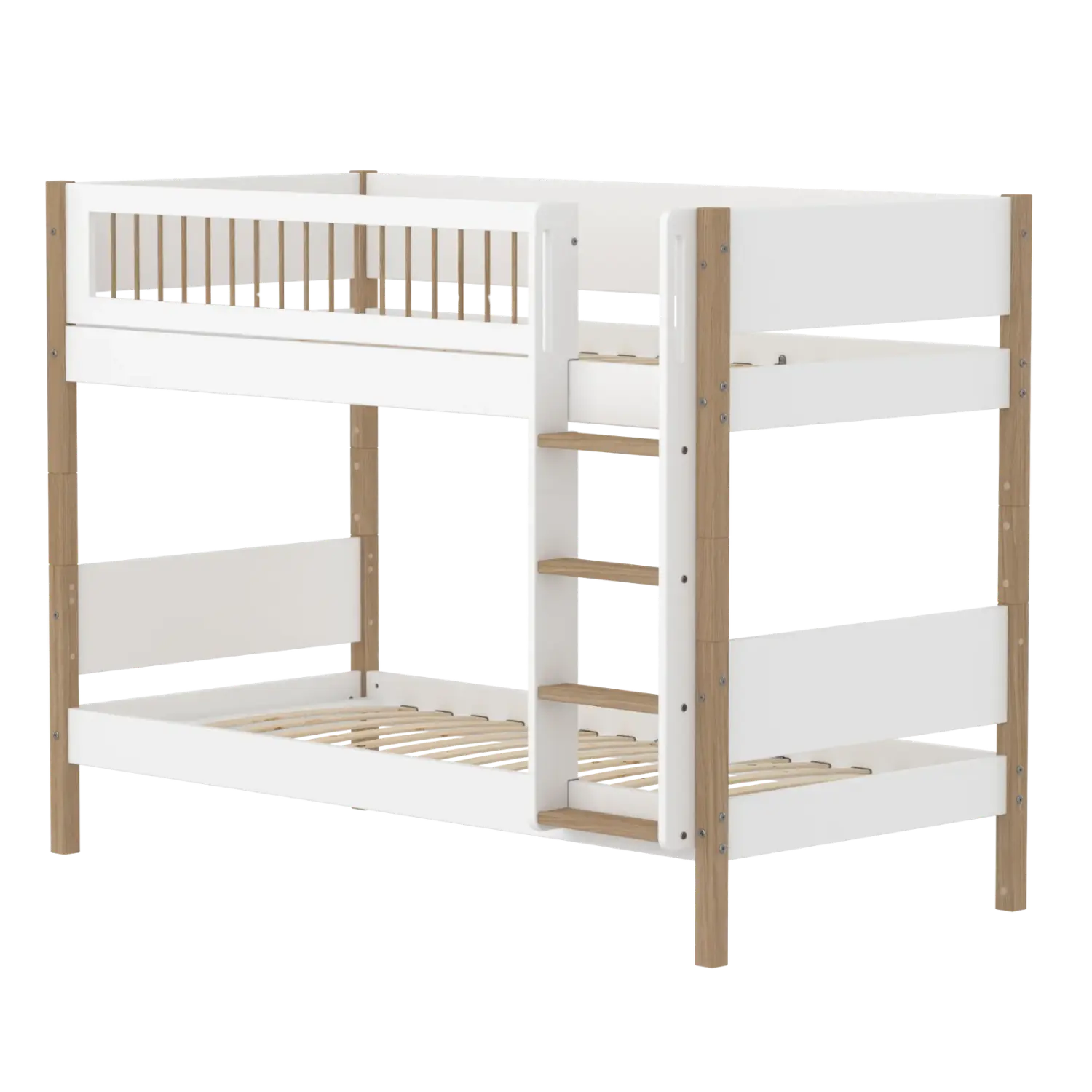 flexa-nor-etagenbett-154-cm-mit-leiter-90x200-cm-wei-eiche image 1