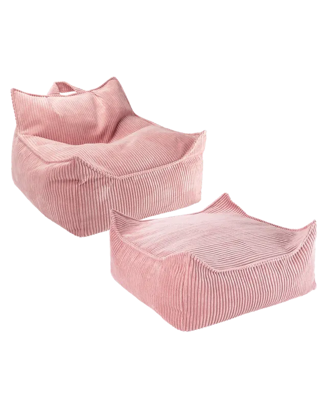 wigiwama-rosa-mousse-sitzsack-stuhl-ottoman-set image 1