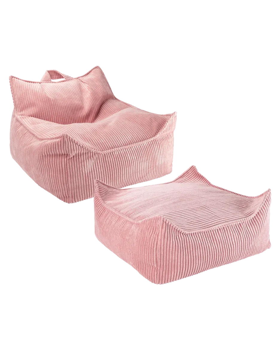 wigiwama-rosa-mousse-sitzsack-stuhl-ottoman-set image 1