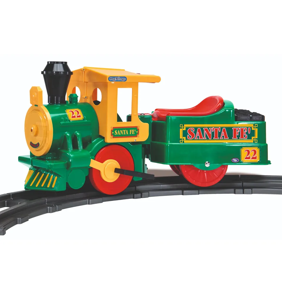 peg-perego-santa-f-train-elektrischer-aufsitz-zug-mit-12-kurvenschienen image 1