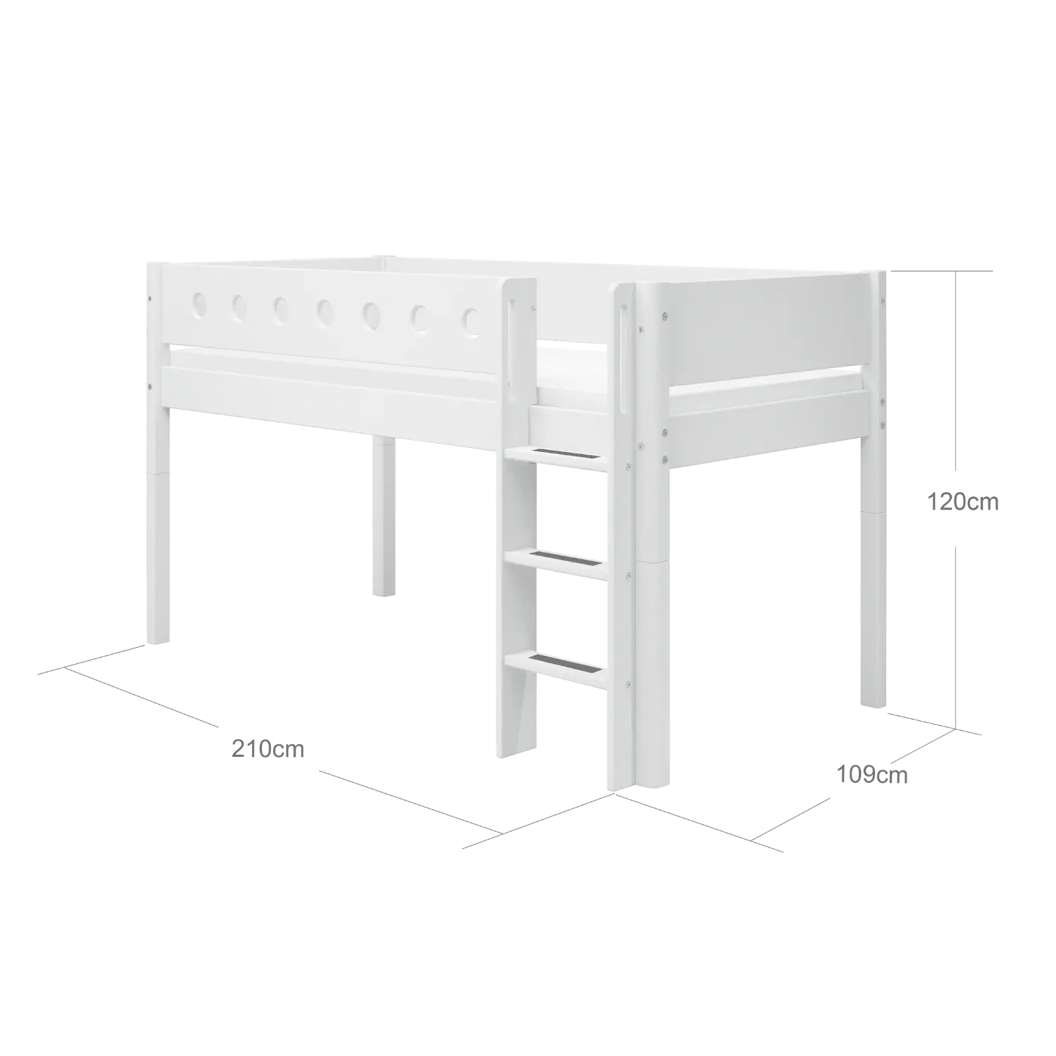 flexa-white-halbhohes-hochbett-120-cm-90x200-cm-wei-mit-gerader-leiter image 6