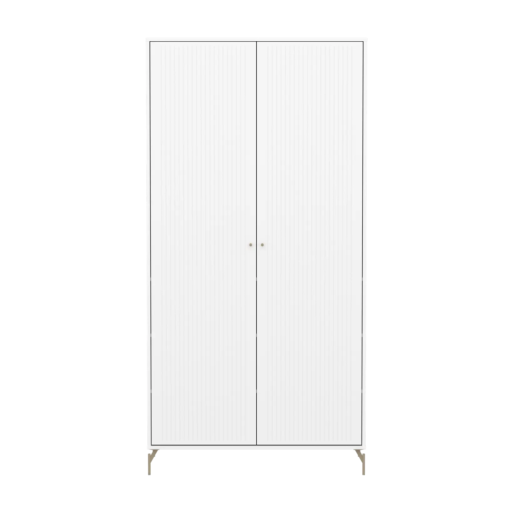 flexa-saga-kleiderschrank-2-t-ren-mit-rillen-oat-metallf-e-und-griffe-wei image 2