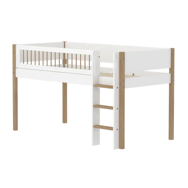 flexa-nor-spielbett-120-cm-mit-leiter-und-absturzsicherung-90x200-cm-wei-eiche-2 image 1