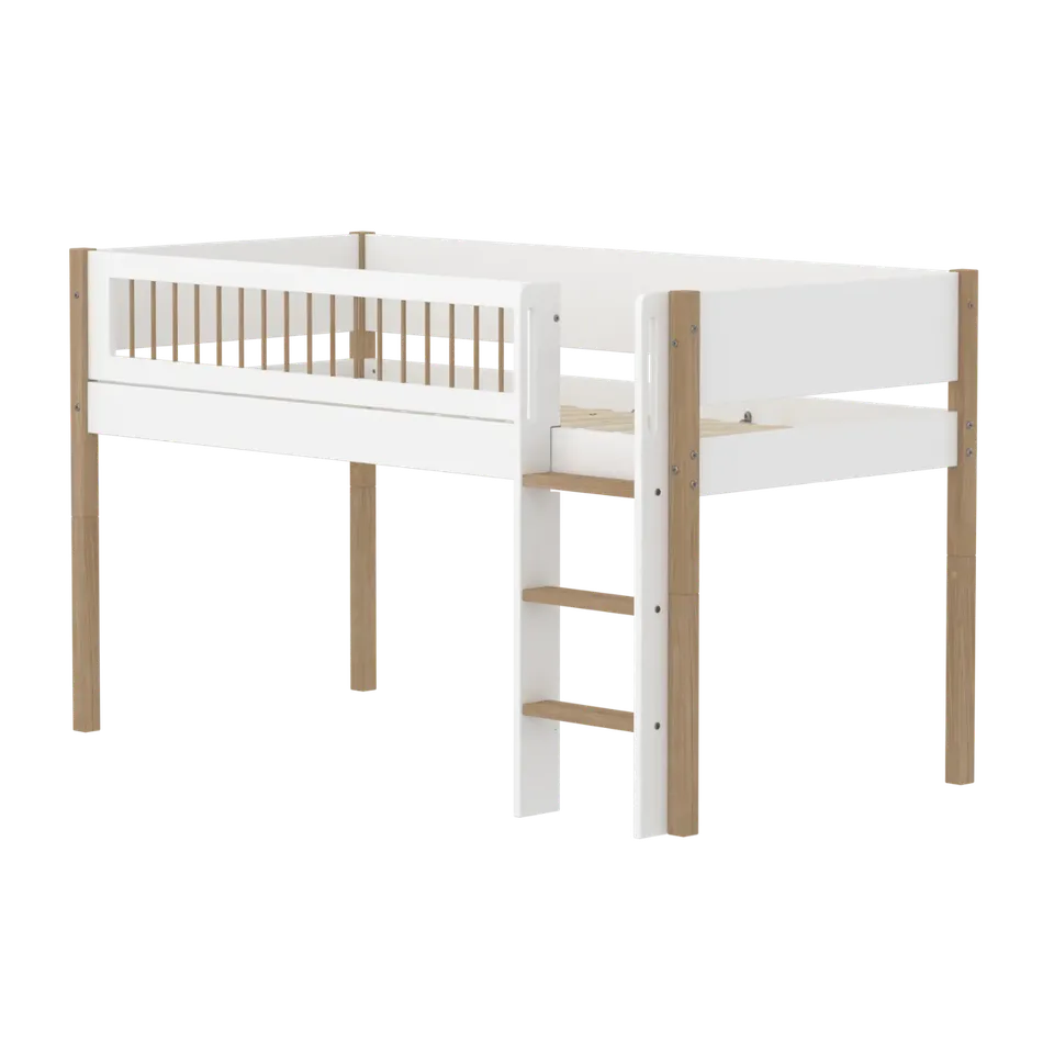 flexa-nor-spielbett-120-cm-mit-leiter-und-absturzsicherung-90x200-cm-wei-eiche-2 image 1