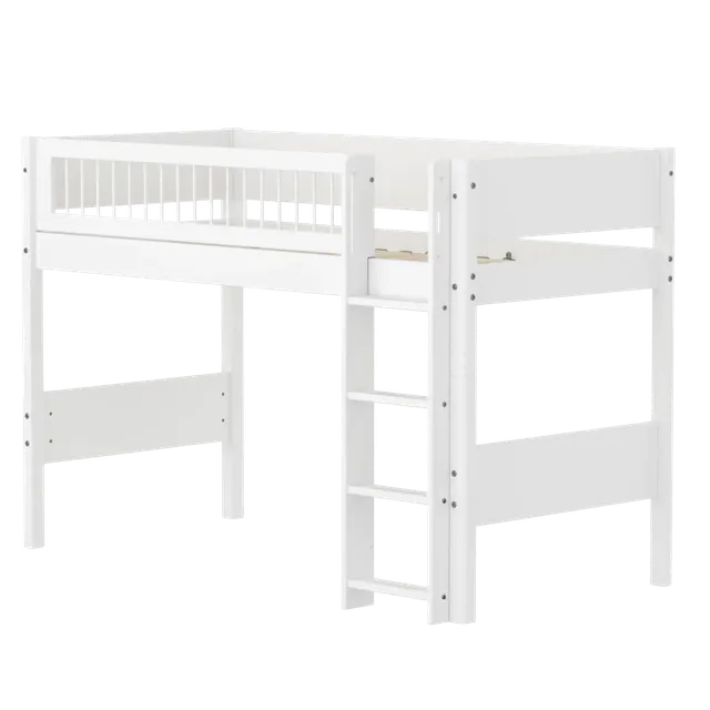 flexa-white-hochbett-143-cm-mit-leiter-und-absturzsicherung-90x200-cm-wei-bestse image 1