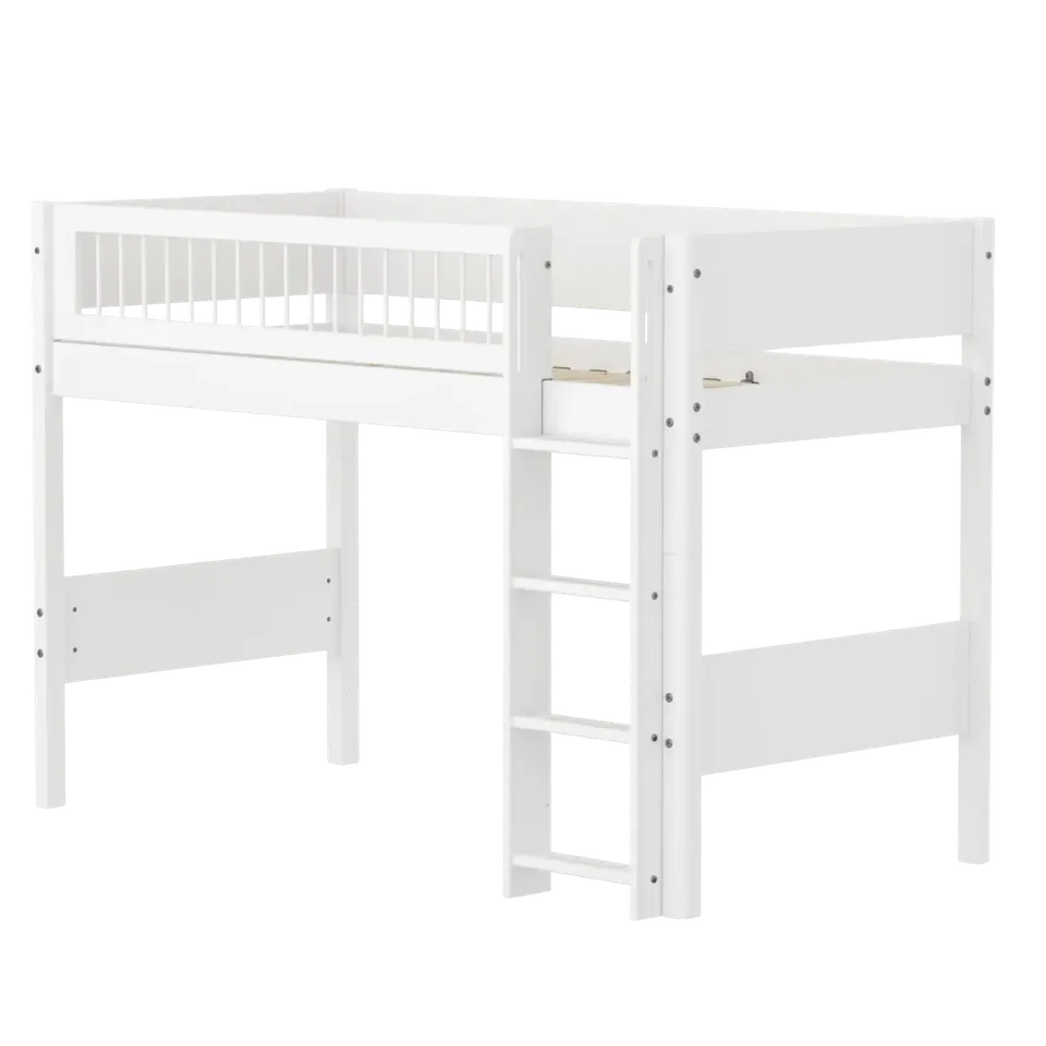 flexa-white-hochbett-143-cm-mit-leiter-und-absturzsicherung-90x200-cm-wei-bestse image 1