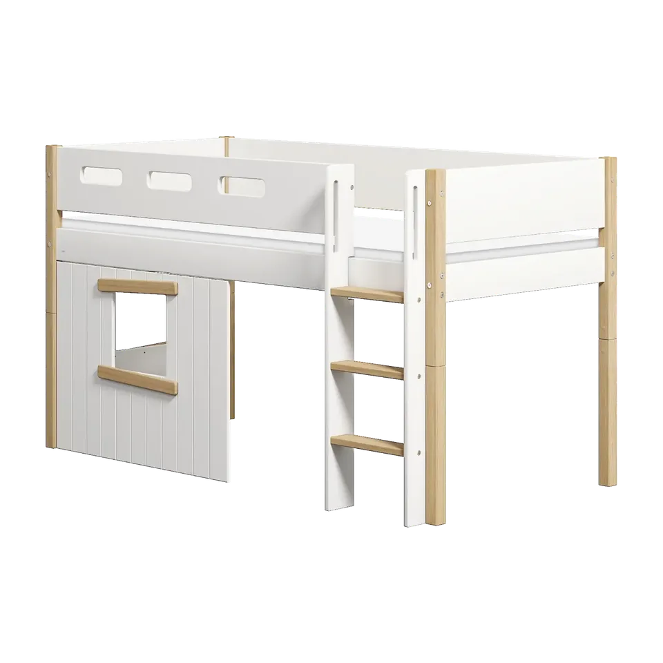 flexa-nor-spielbett-120-cm-mit-baumhaus-gerader-leiter-und-absturzsicherung-90x2 image 1