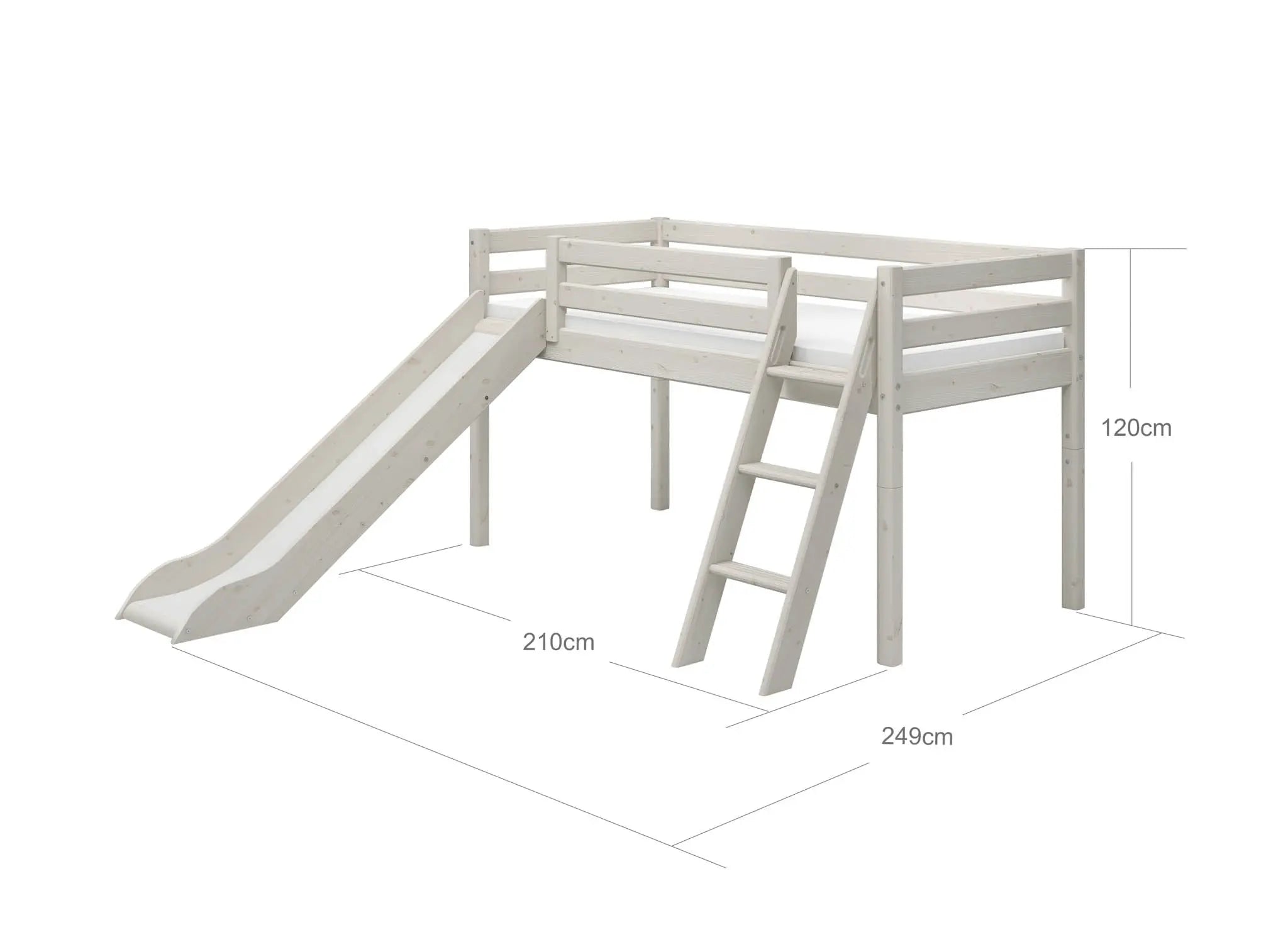 flexa-classic-spielbett-120-cm-mit-rutsche-und-schr-gleiter-90x200-cm-wei image 4