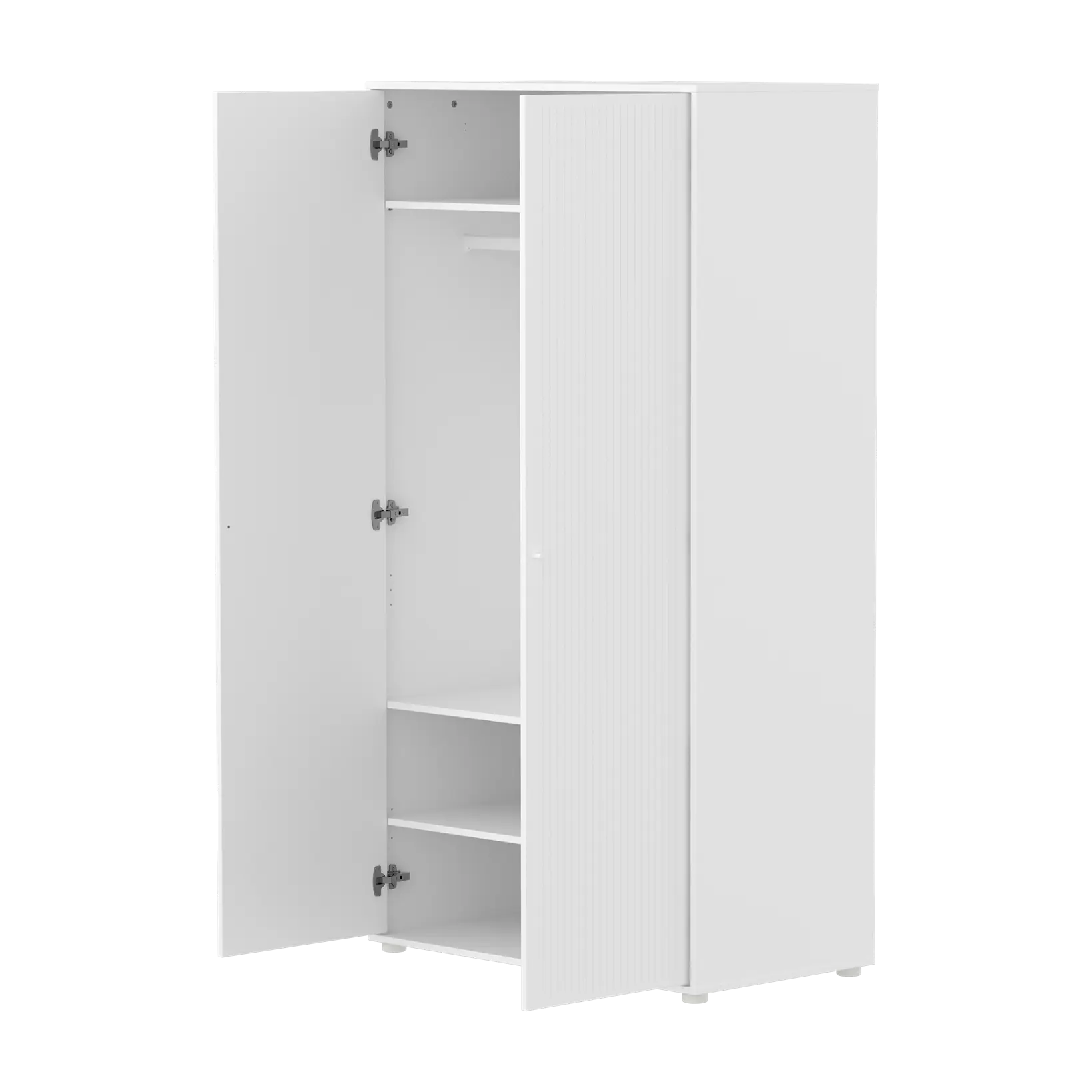 flexa-saga-kleiderschrank-2-t-ren-mit-rillen-oat-metallf-e-und-griffe-wei image 7