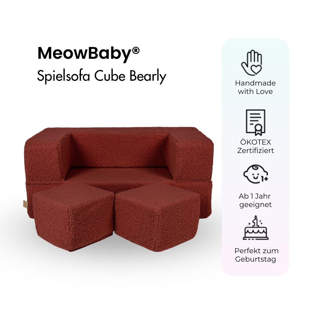 meowbaby-spielsofa-cube-bearly-braun-kindersofa-aus-schaumstoff image 2