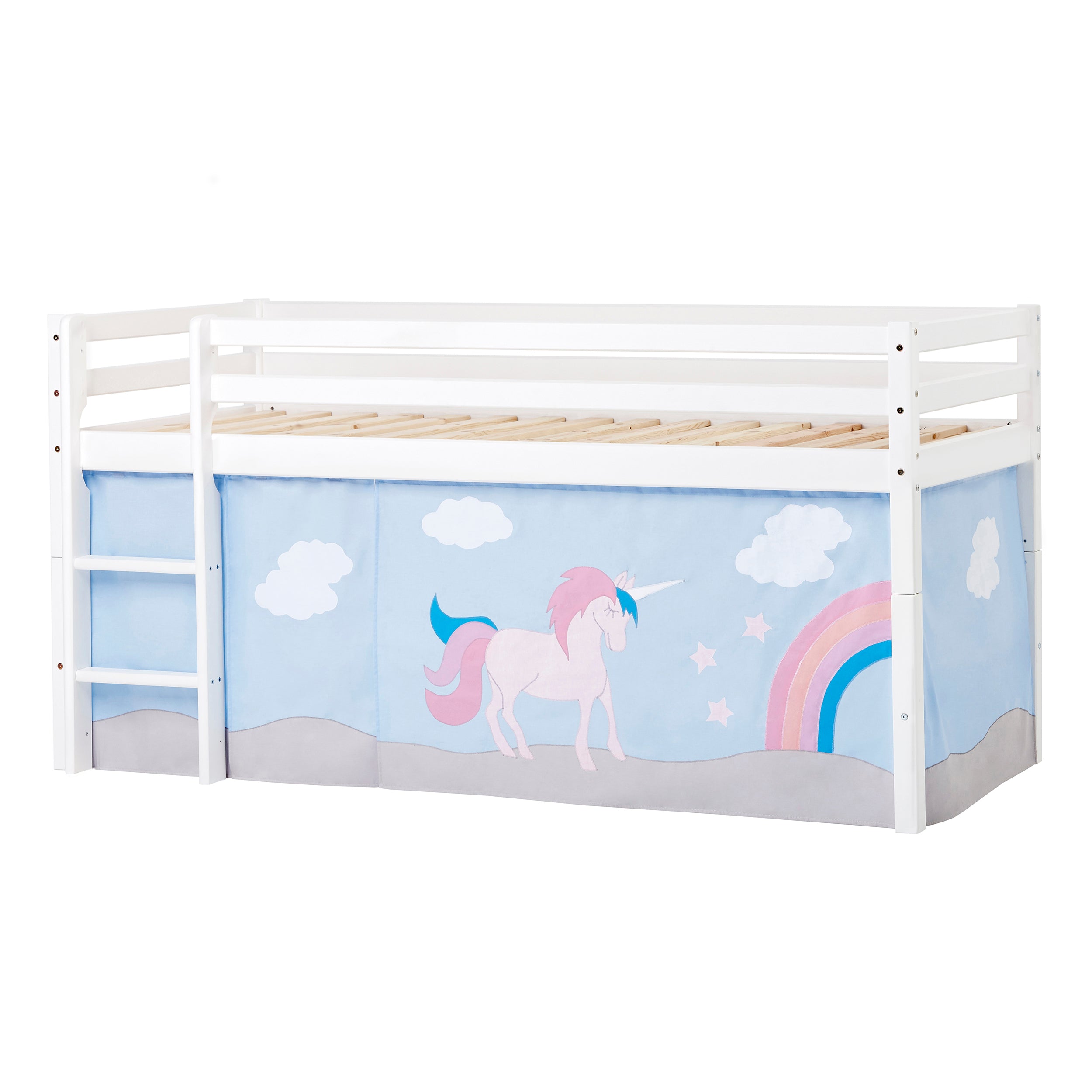 hoppekids-eco-dream-halbhochbett-mit-unicorn-bettvorhang image 5