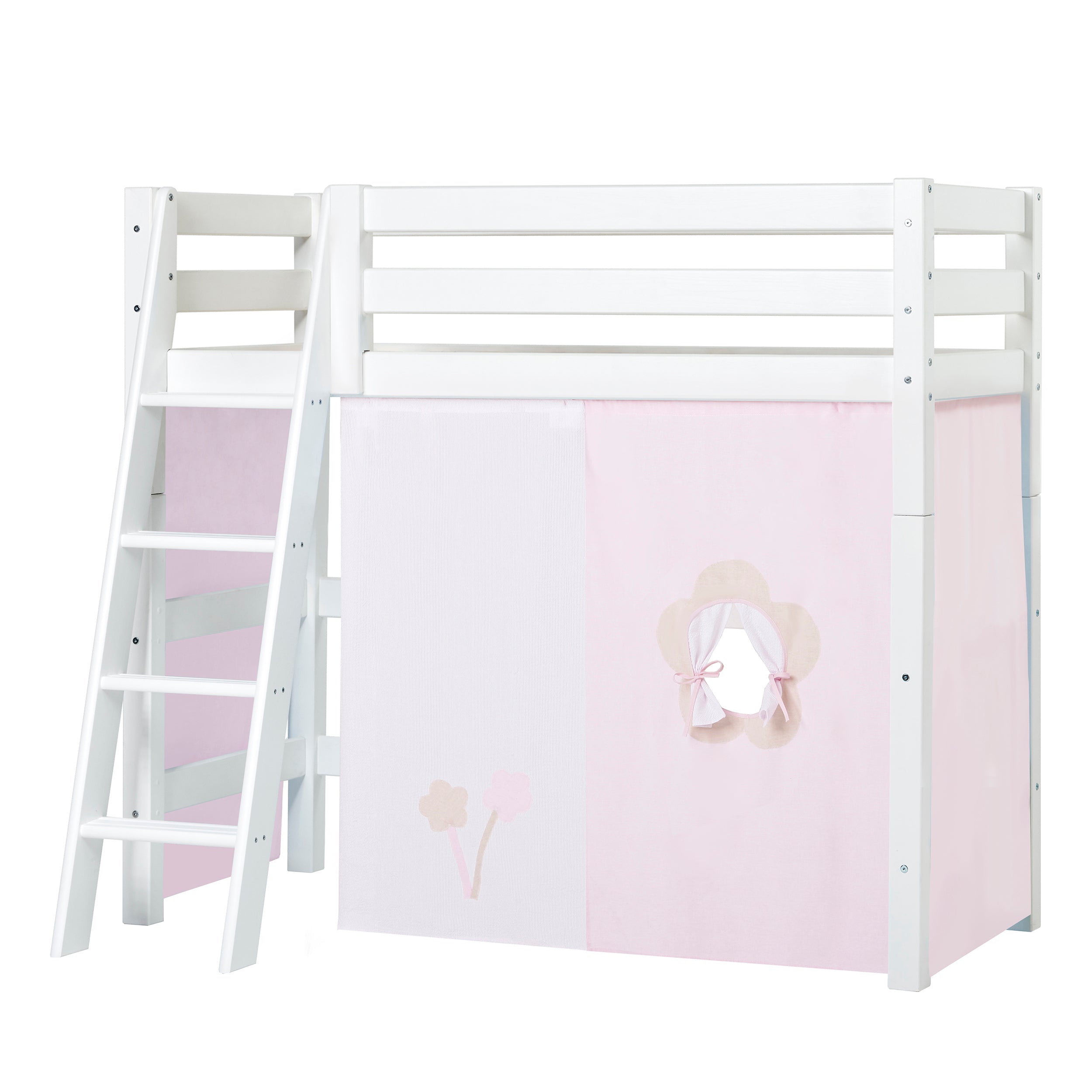 hoppekids-eco-luxury-mittelhohes-bett-90x200-mit-fairytale-flower-bettvorhang image 4