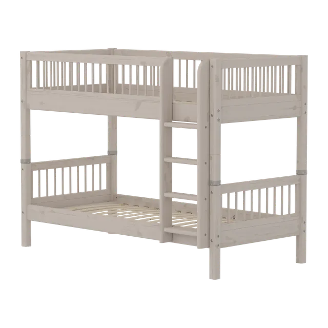 flexa-classic-etagenbett-90x200-cm-mit-leiter-und-absturzsicherung-grau image 1