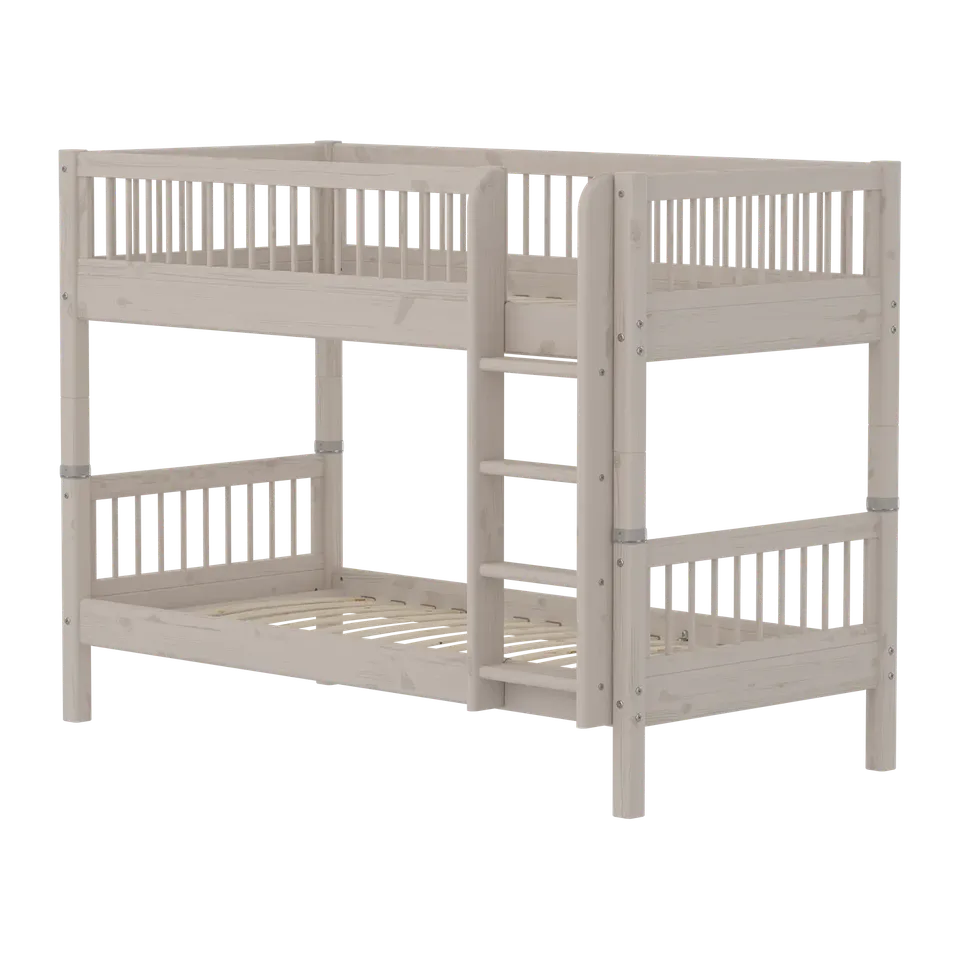 flexa-classic-etagenbett-90x200-cm-mit-leiter-und-absturzsicherung-grau image 1