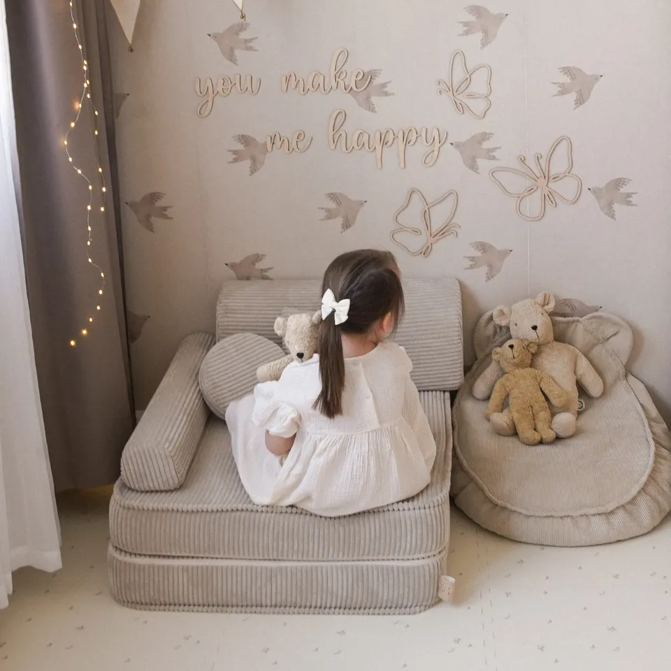 meowbaby-kindersessel-3-in-1-sthetik-cord-faltbare-kindercouch-spielmatratze-cla image 1