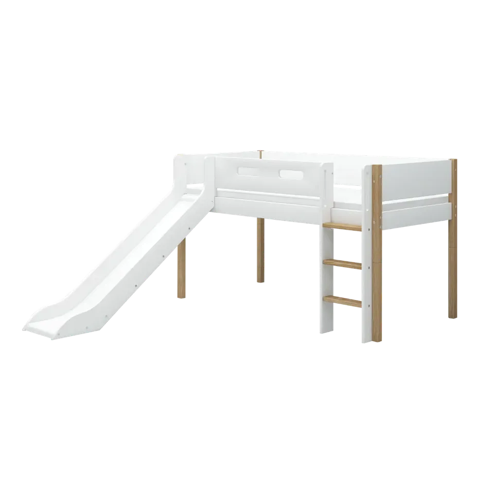 flexa-nor-spielbett-120-cm-mit-rutsche-und-leiter-90x200-cm-wei-eiche image 1