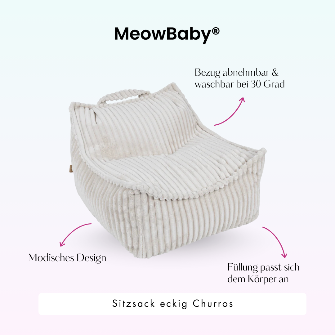 meowbaby-kinder-sitzsack-churros-eckig image 3