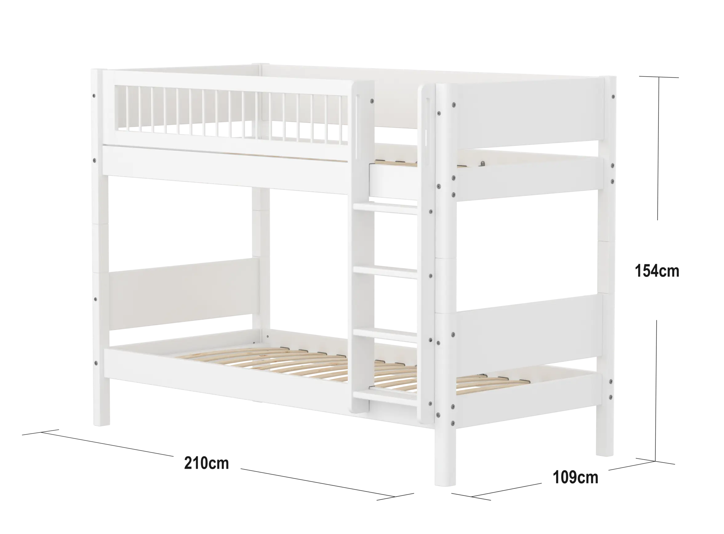 flexa-white-etagenbett-154-cm-mit-leiter-und-absturzsicherung-90x200-cm-wei-2 image 5