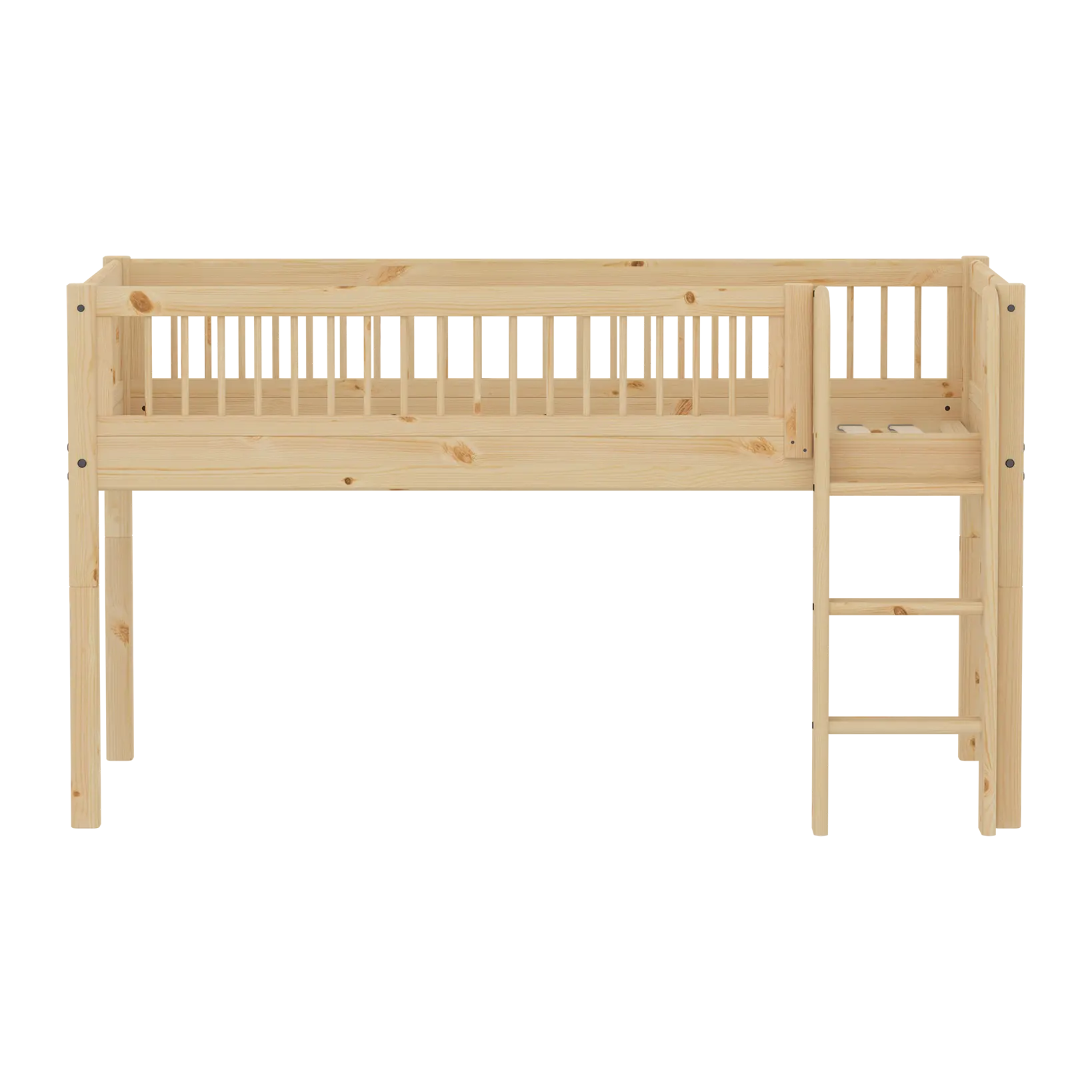 flexa-classic-raw-halbhohes-bett-90x200-cm-kiefernholz-mit-leiter image 6