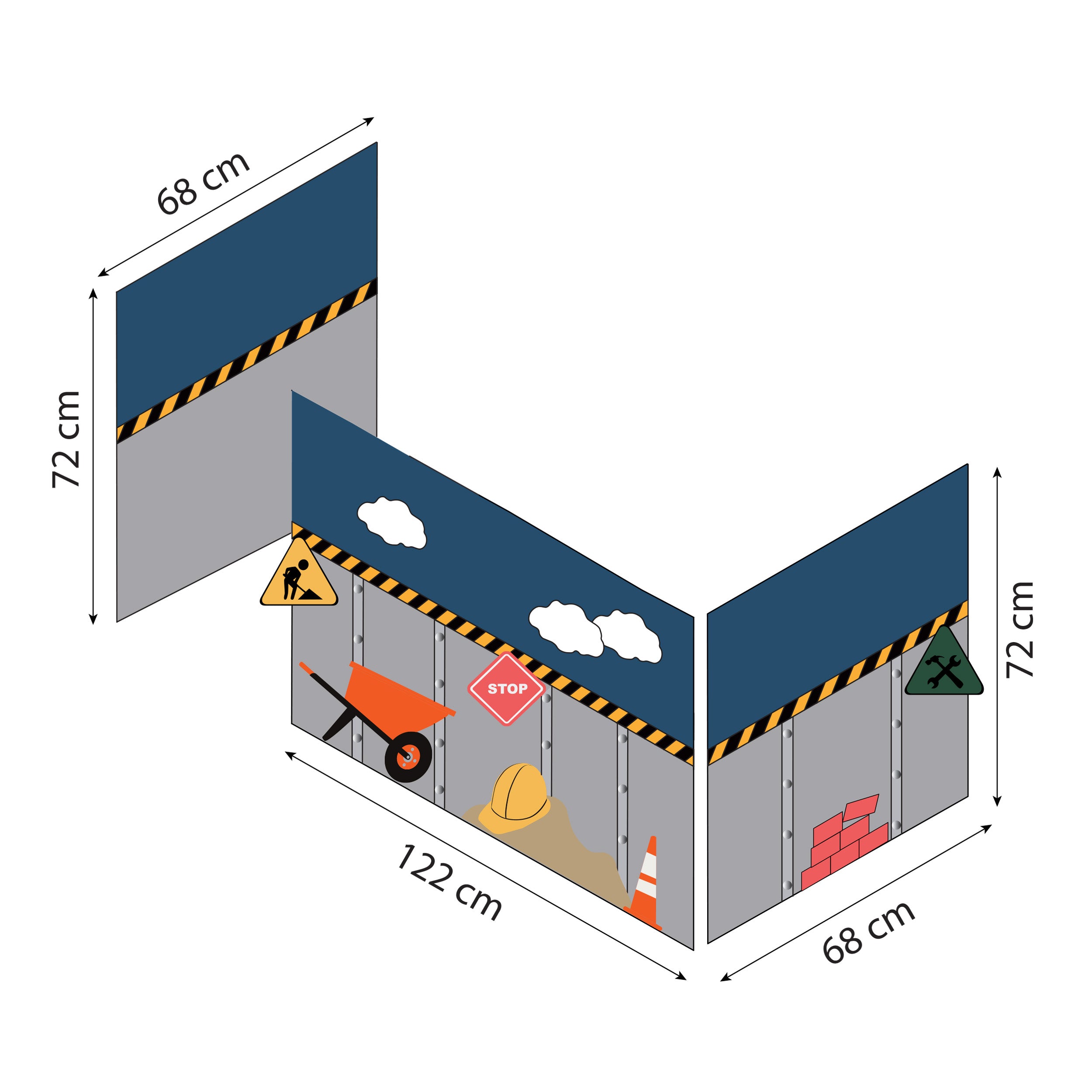 hoppekids-eco-dream-halbhochbett-mit-construction-bettvorhang image 4