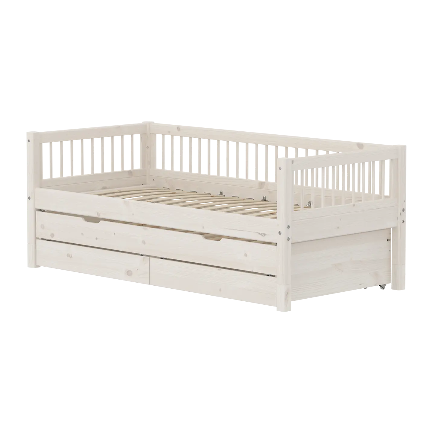 flexa-classic-einzelbett-90x200-cm-wei-mit-ausziehbett-90x190-und-schubladen image 1