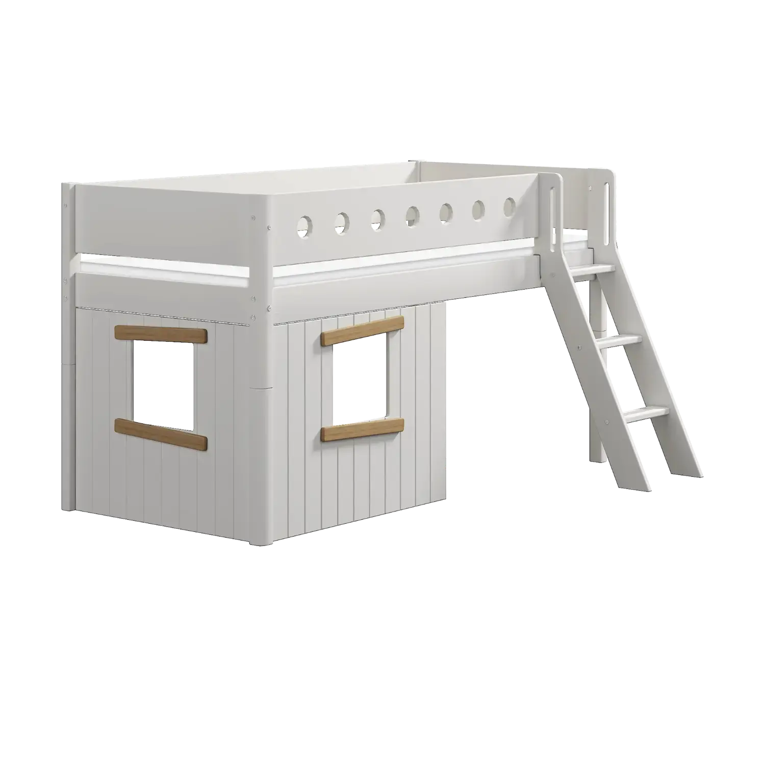 flexa-white-spielbett-120-cm-mit-baumhaus-leiter-und-absturzsicherung-90x200-cm--4 image 3