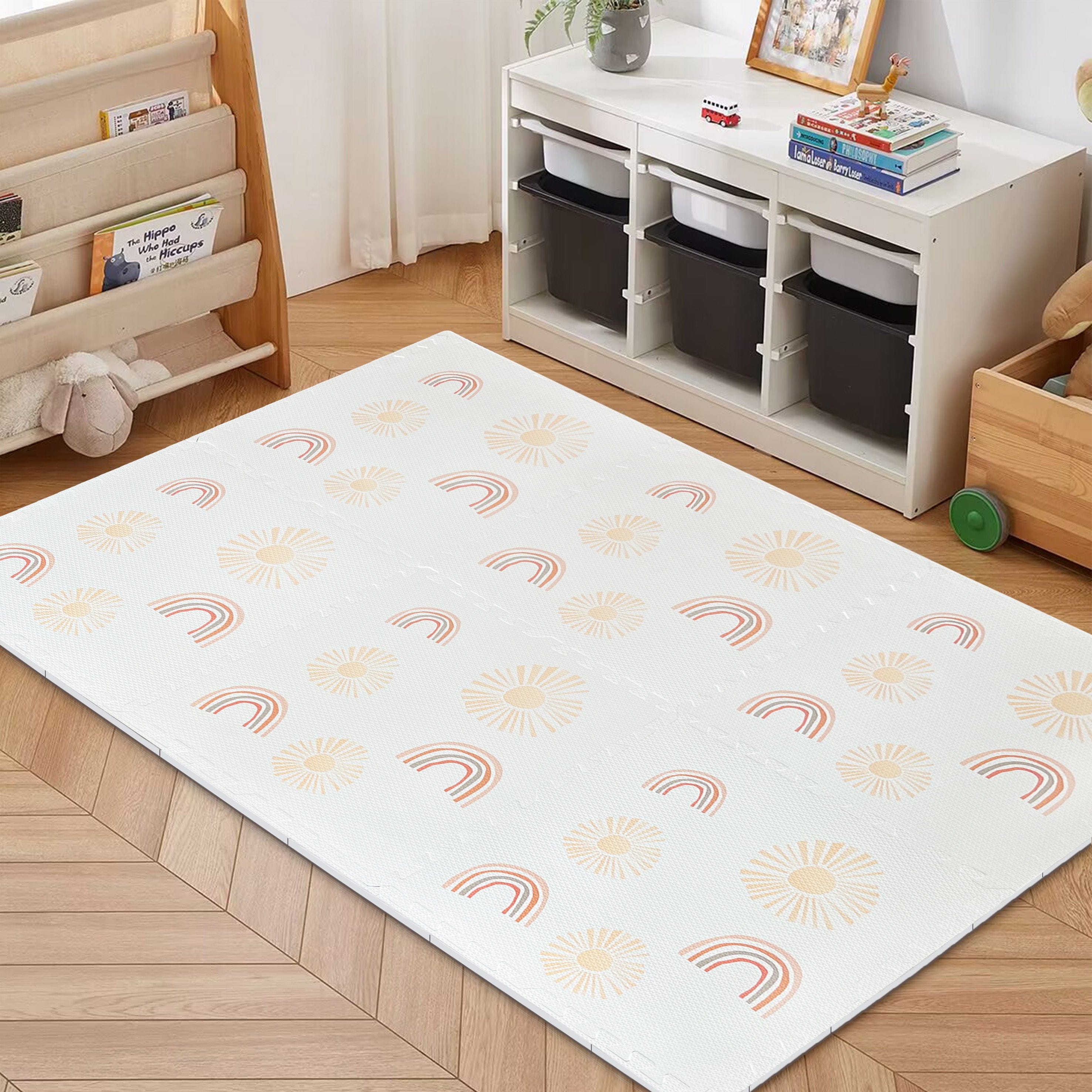 meowbaby-puzzlematte-120x180-cm-6-elemente-regenbogen-creme image 1