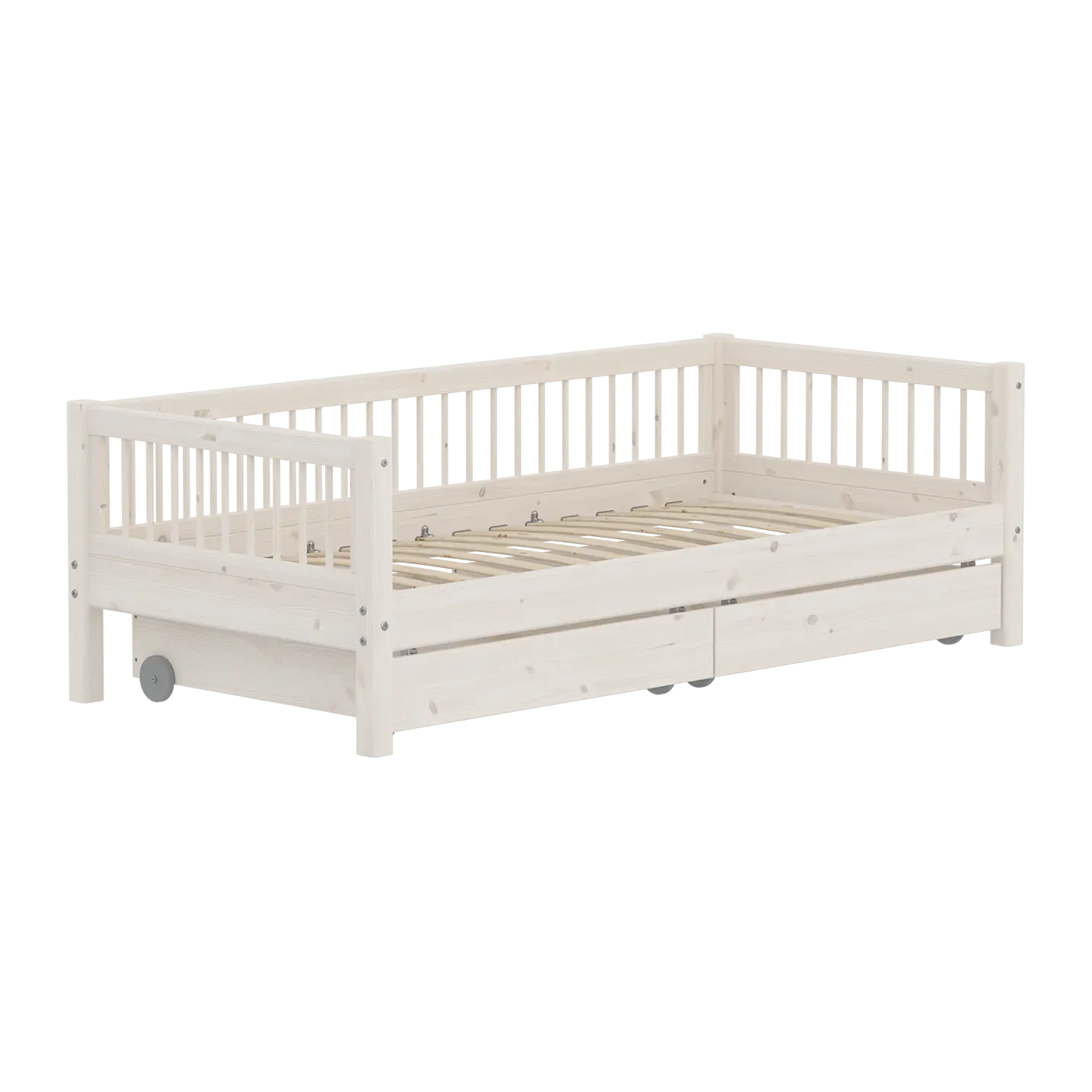 flexa-classic-einzelbett-90x200-cm-mit-schubladen-und-kreuzleisten-wei image 3