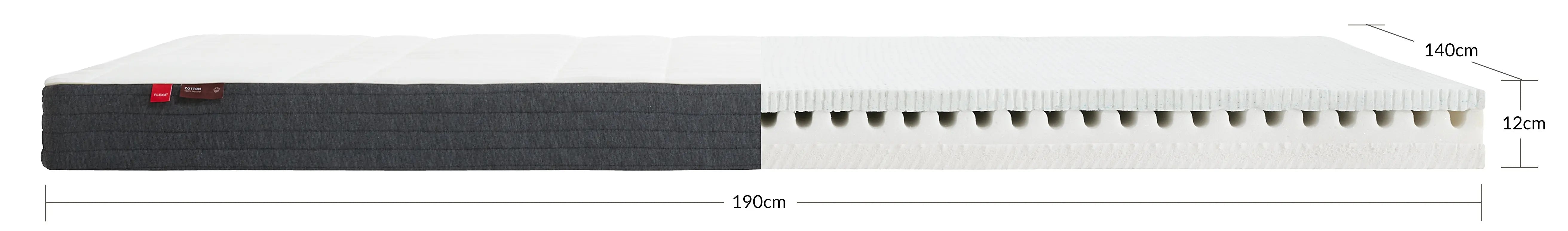 flexa-matratze-140x190-cm-latex-kaltschaum-mit-baumwollbezug image 7