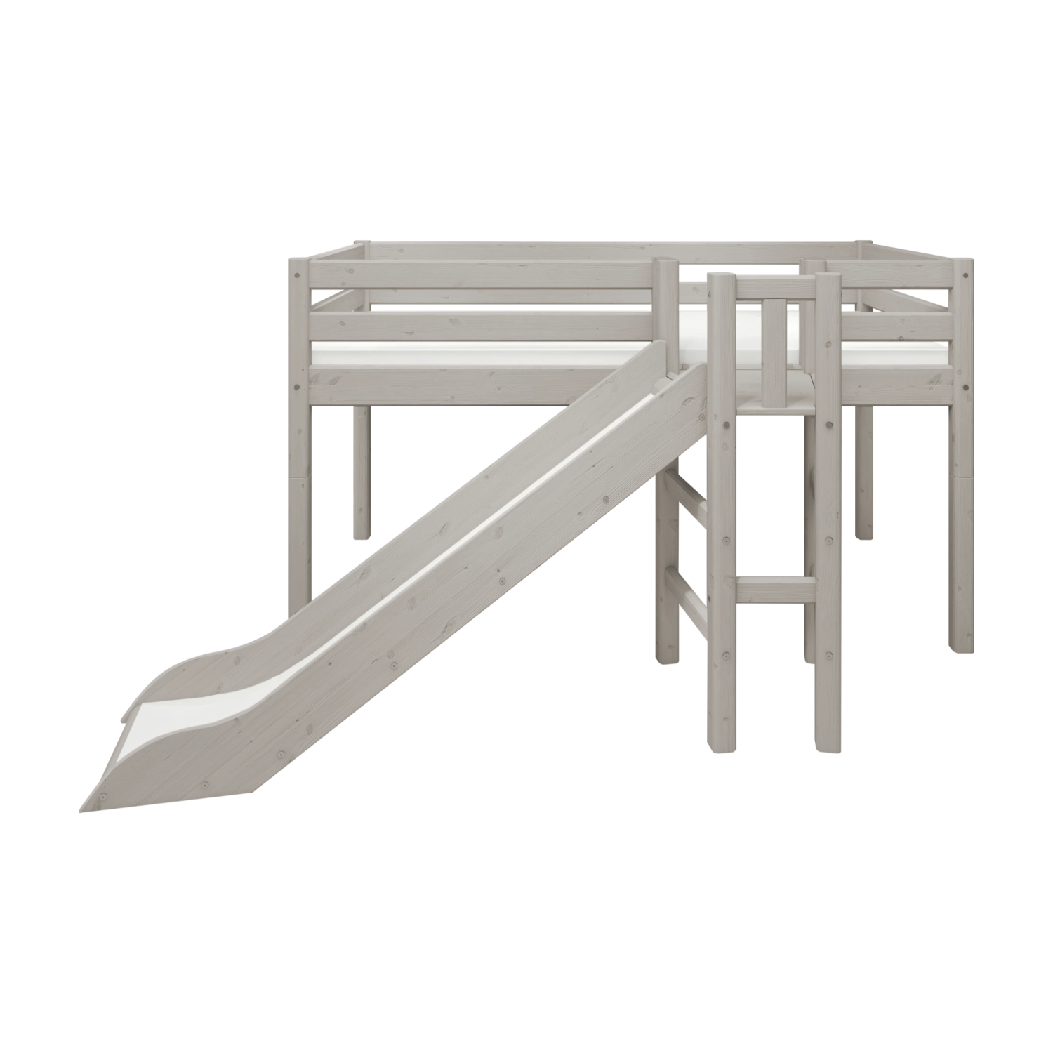 flexa-classic-spielbett-120-cm-90x200-cm-mit-rutsche-und-absturzsicherung-grau image 7