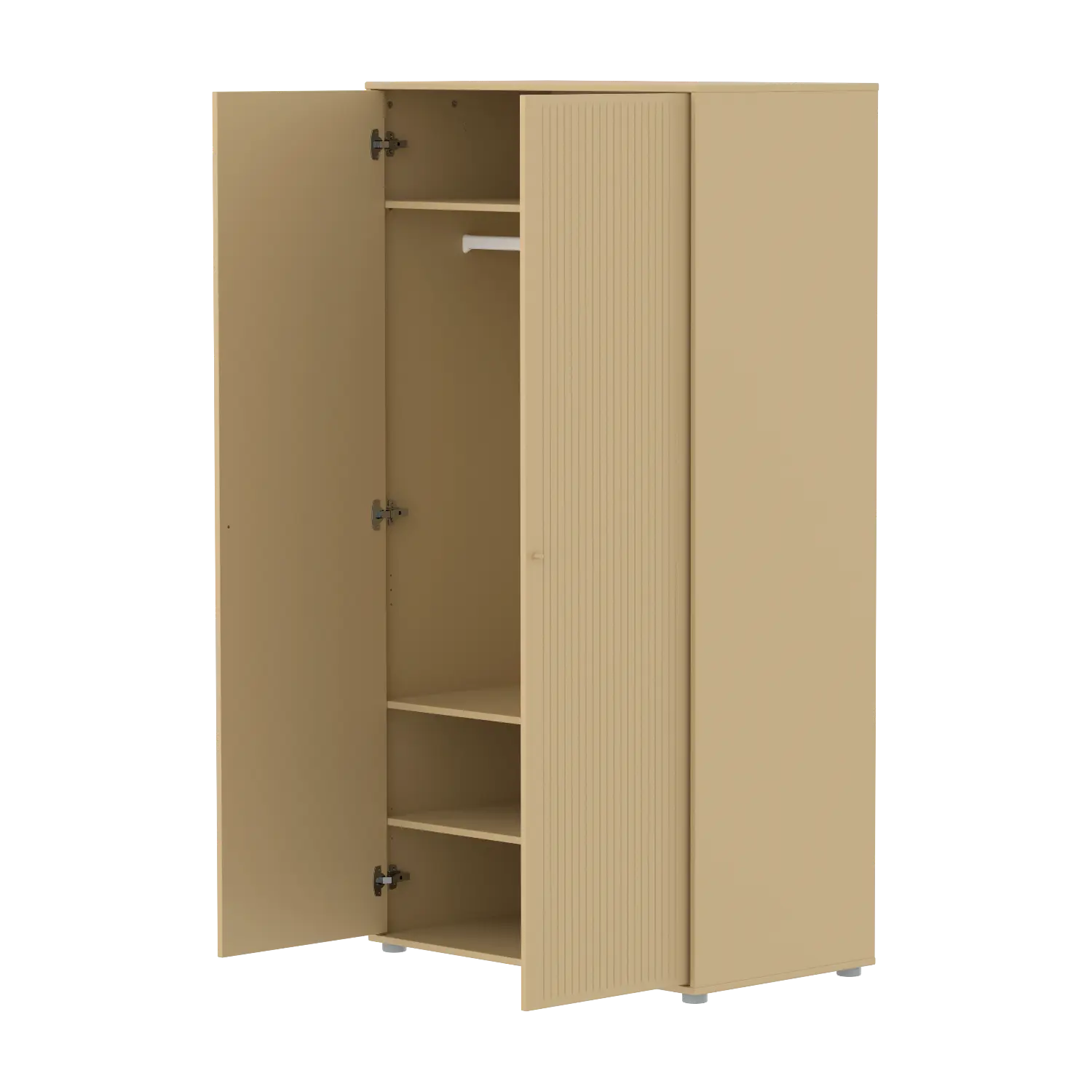 flexa-saga-kleiderschrank-2-t-ren-mit-rillen-und-kleiderstange-oat image 7