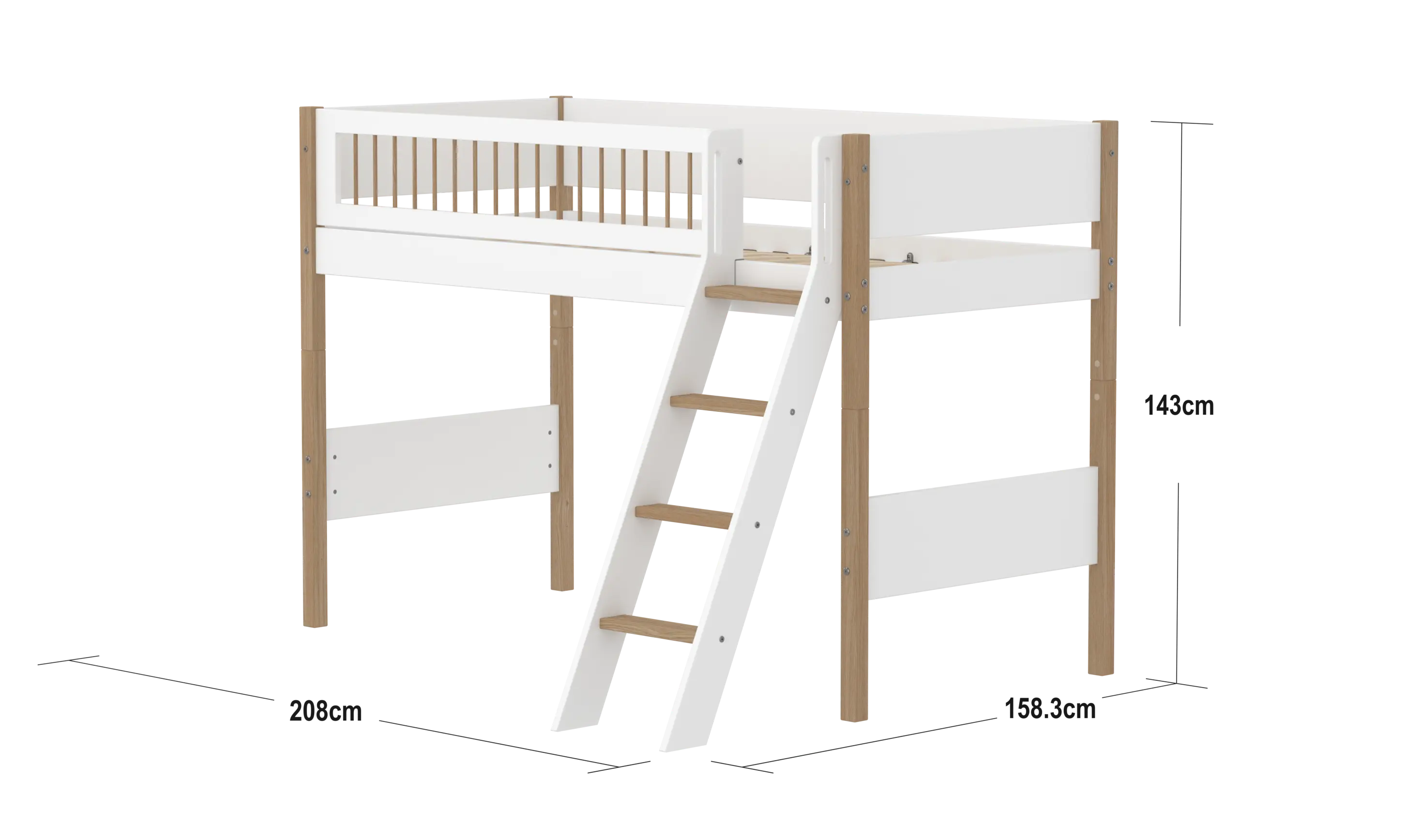 flexa-nor-hochbett-143-cm-mittelhoch-mit-schr-gleiter-und-absturzsicherung-90x20 image 4