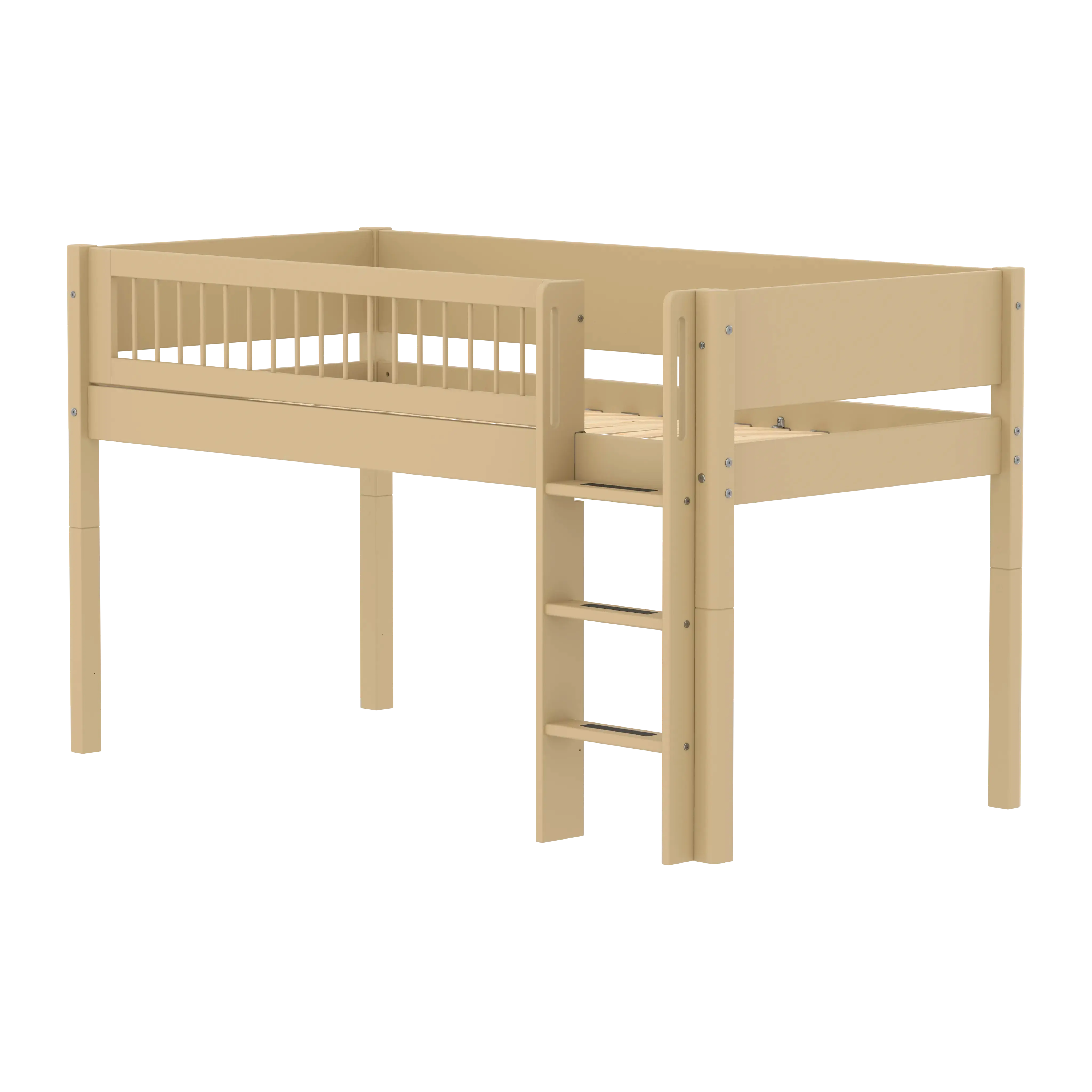 flexa-classic-halbhochbett-120-cm-mit-leiter-und-absturzsicherung-90x200-cm-sand image 1