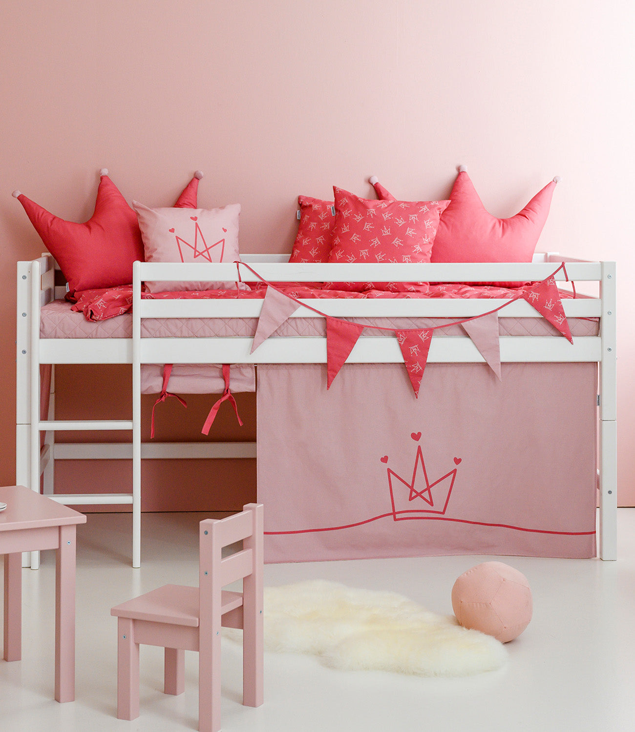 hoppekids-eco-dream-halbhochbett-mit-prinzessinnen-bettvorhang image 5