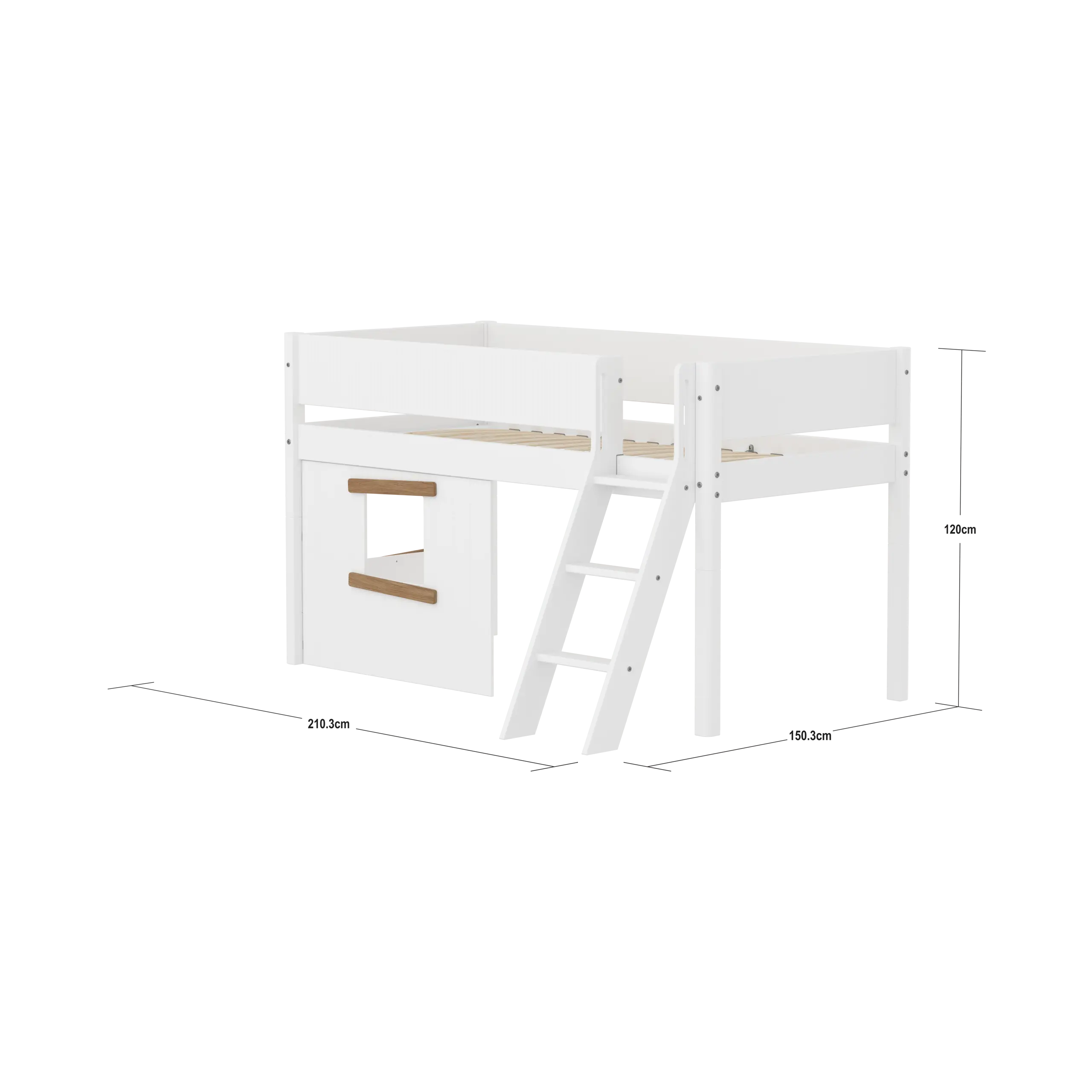 flexa-white-spielbett-baumhaus-120-cm-mit-leiter-und-absturzsicherung-90x200-cm--2 image 4