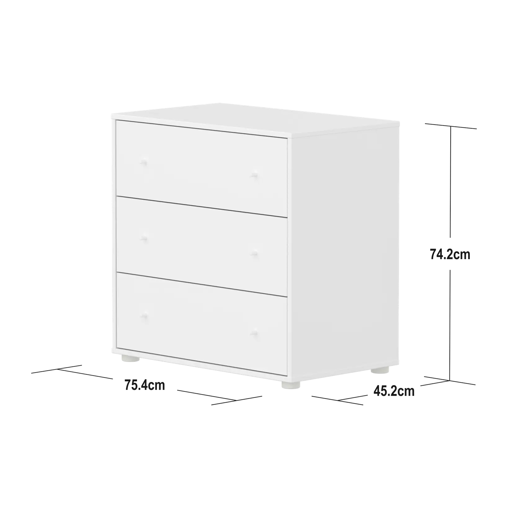 flexa-saga-kommode-3-schubladen-wei image 4