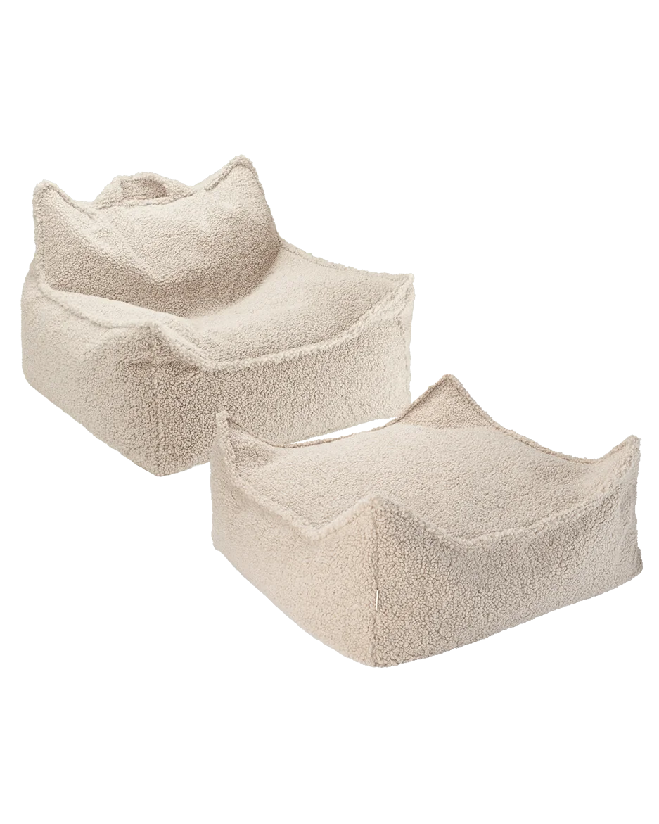 wigiwama-biscuit-sitzsack-hocker-set-teddy-beanbag-mit-square-ottoman image 1