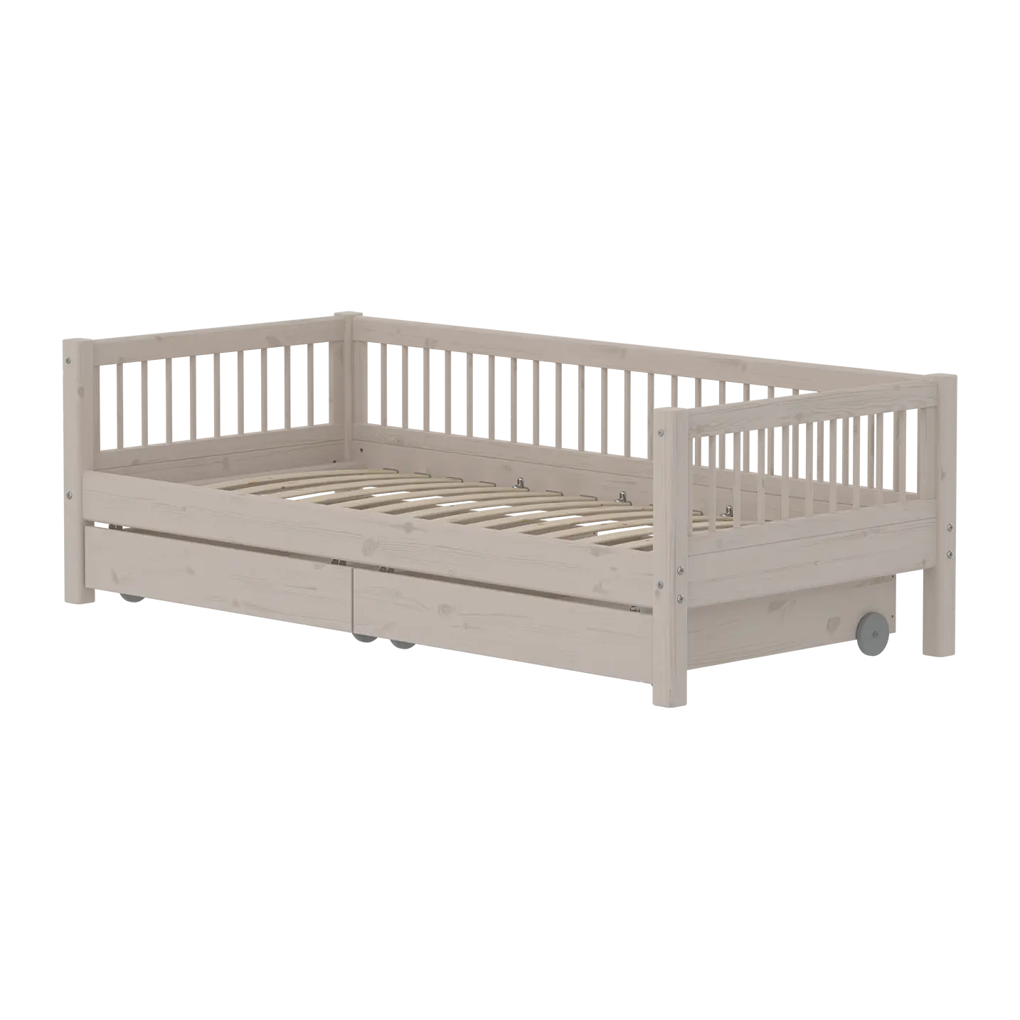 flexa-classic-einzelbett-mit-schubladen-und-absturzsicherung-90x200-cm-grau image 1