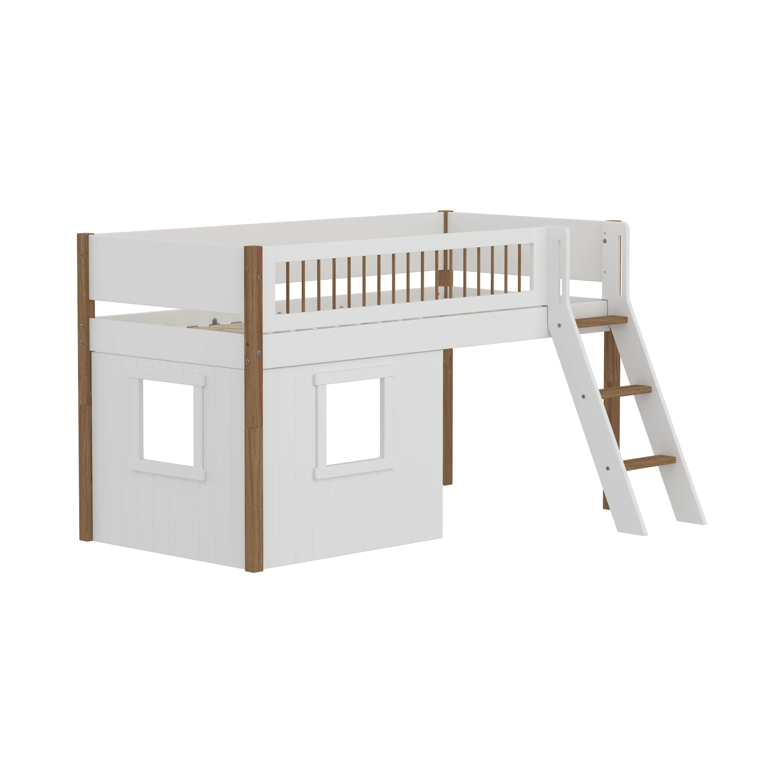 flexa-nor-spielbett-120-cm-mit-baumhaus-leiter-und-absturzsicherung-90x200-cm-we-2 image 3