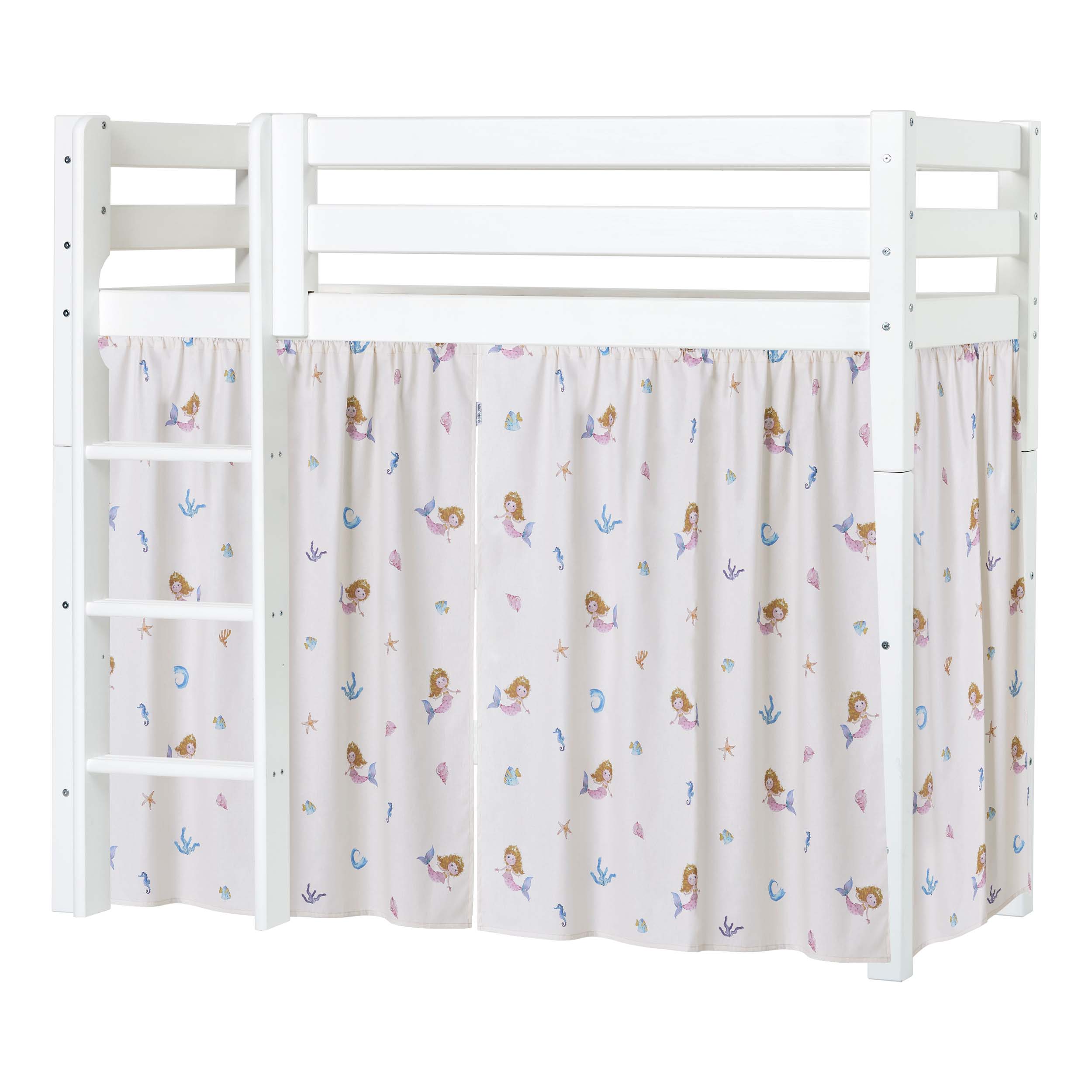hoppekids-eco-luxury-mittelhohes-bett-mit-mermaid-bettvorhang image 1