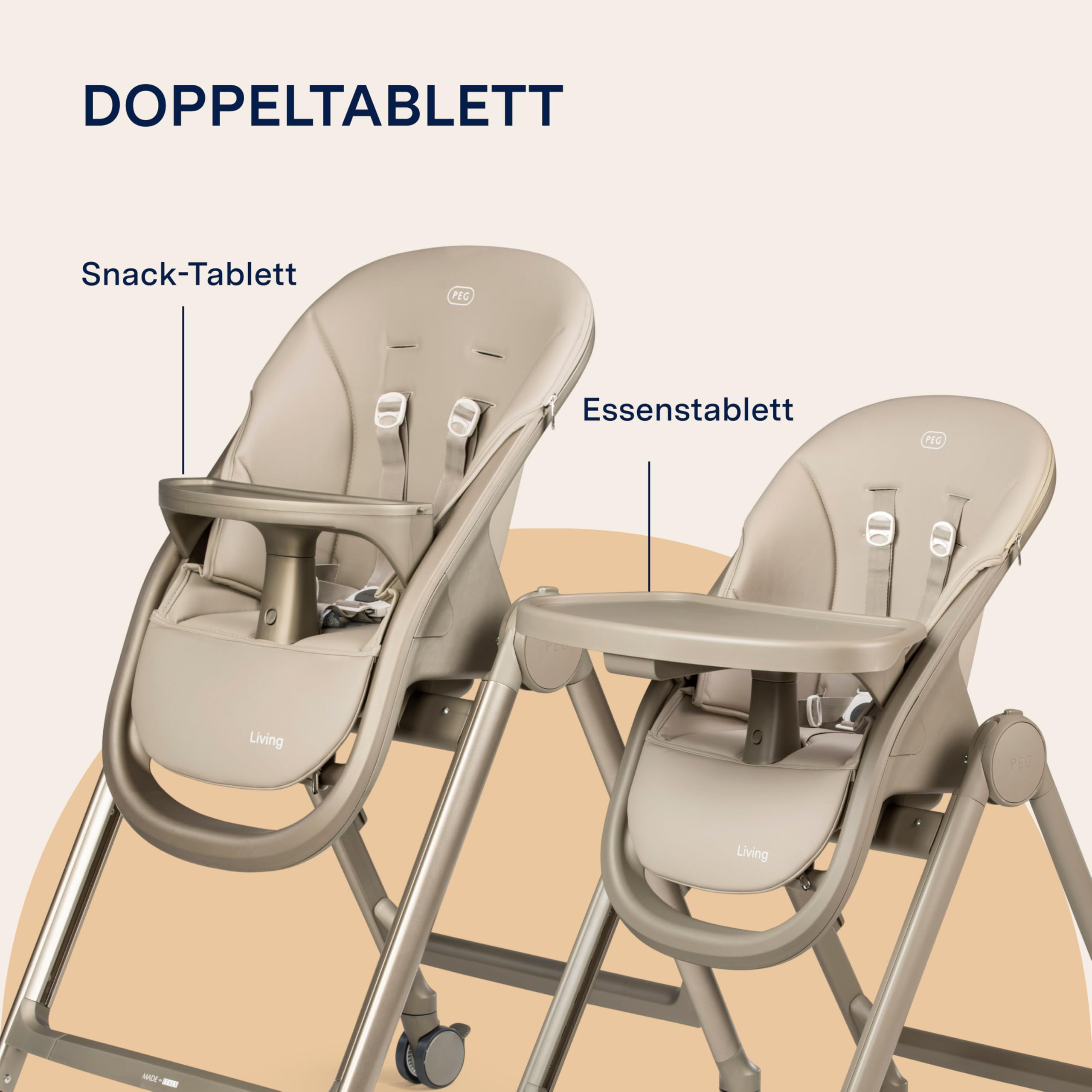 peg-perego-living-hochstuhl-ab-geburt-0-3-jahre-space-sand image 8