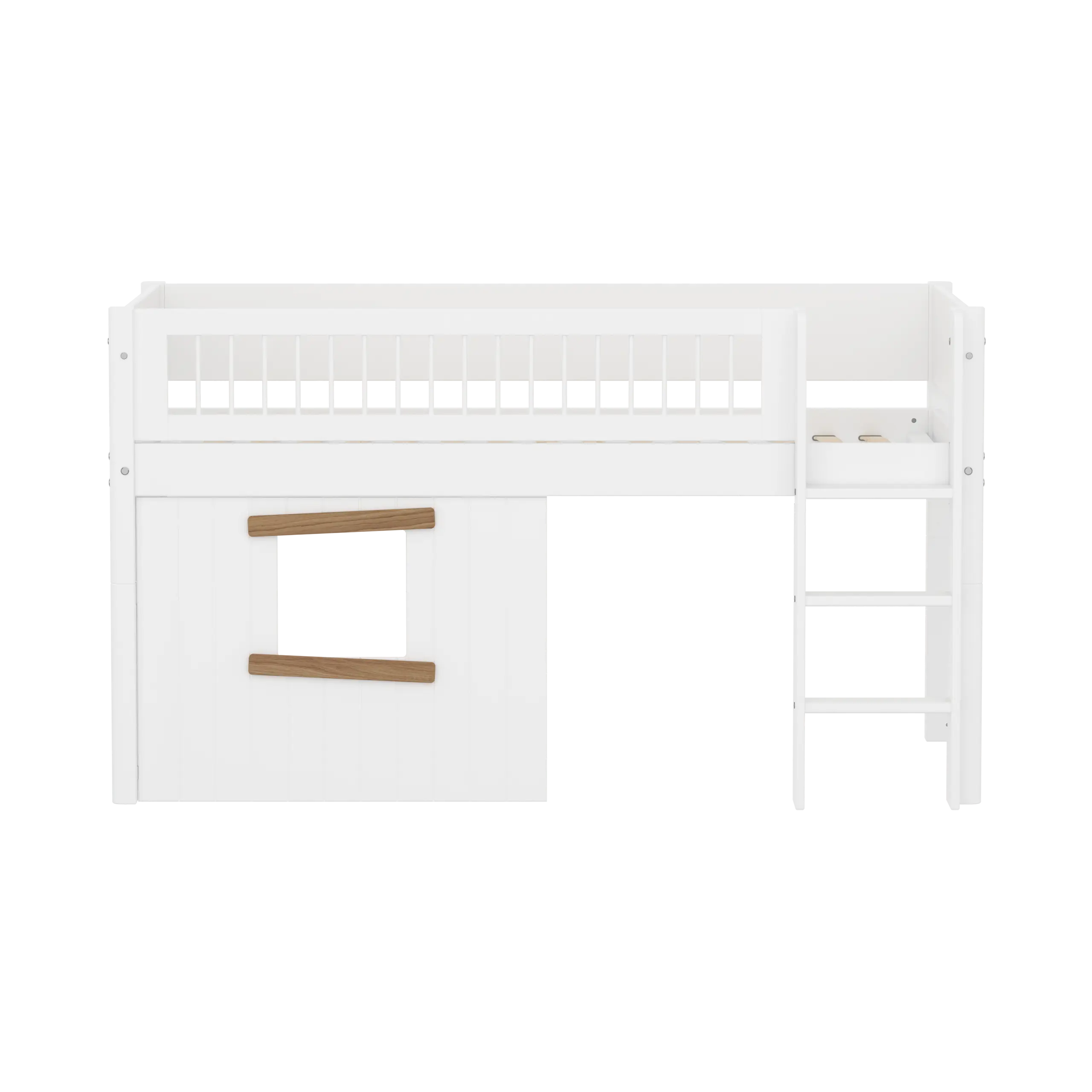 flexa-white-spielbett-120-cm-mit-baumhaus-leiter-und-absturzsicherung-90x200-cm--2 image 2