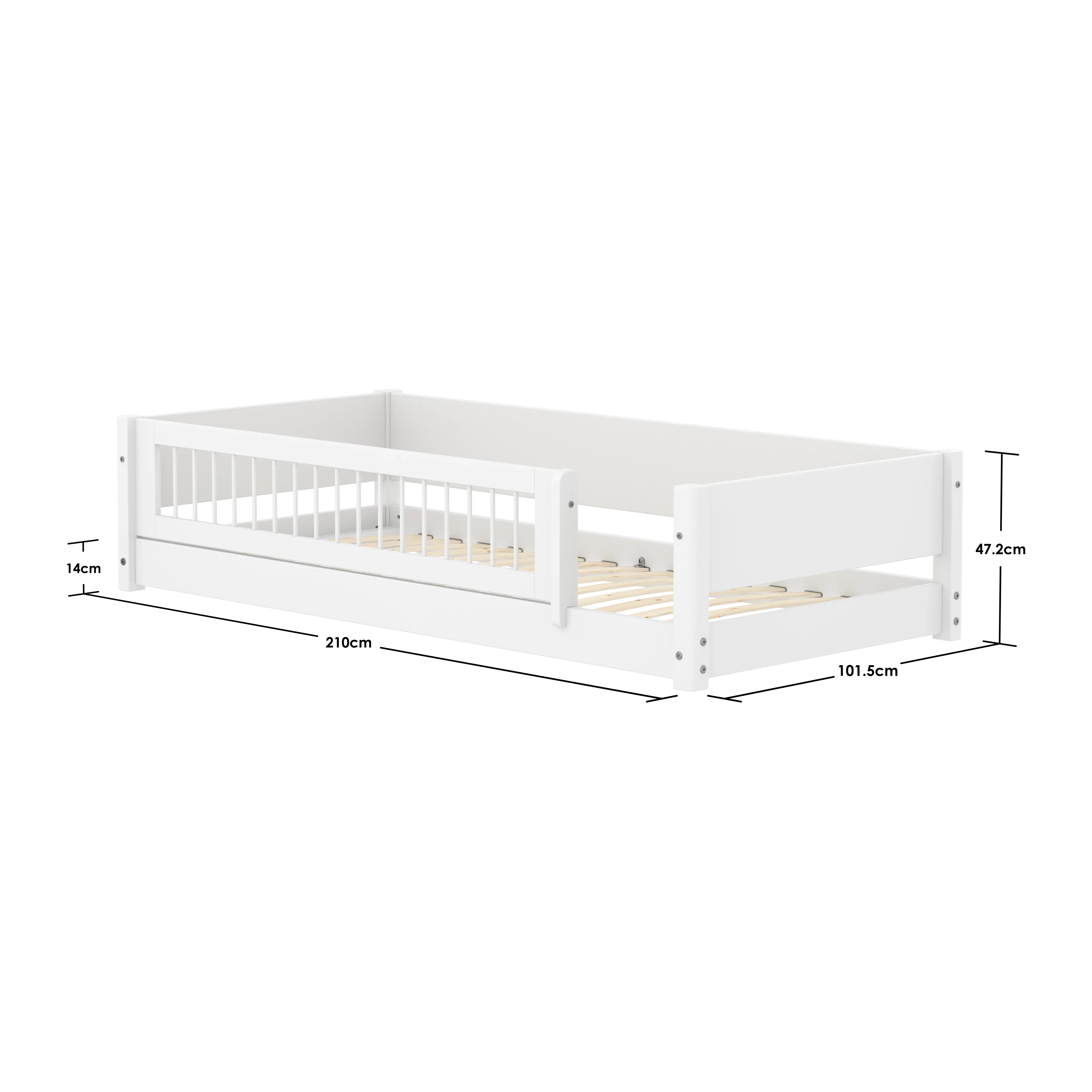 flexa-white-montessori-bett-mit-absturzsicherung-und-crossbars-90x200-cm-wei image 4