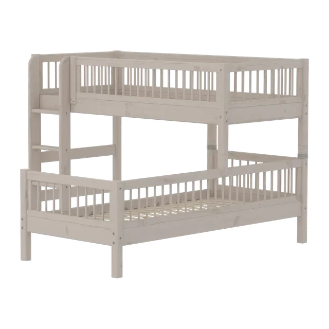 flexa-classic-etagenbett-143-cm-90x200-cm-grau-mit-leiter-und-absturzsicherung image 1