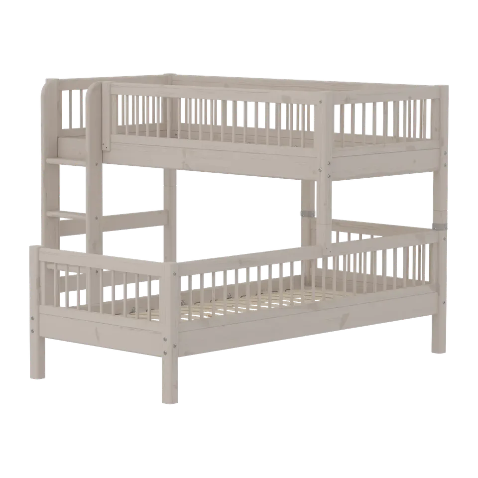 flexa-classic-etagenbett-143-cm-90x200-cm-grau-mit-leiter-und-absturzsicherung image 1