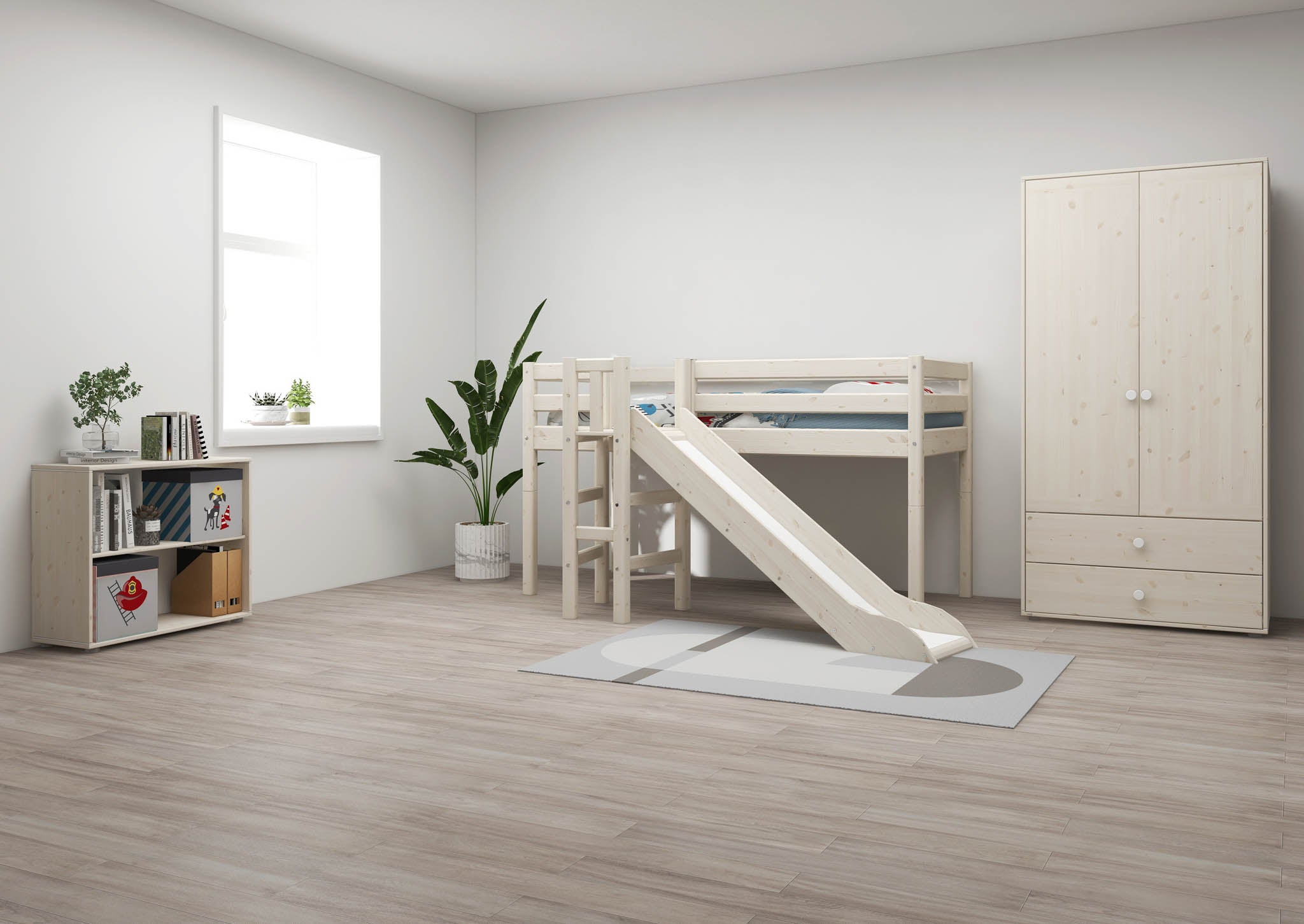flexa-classic-spielbett-120-cm-mit-rutsche-90x200-cm-wei-bestseller image 2