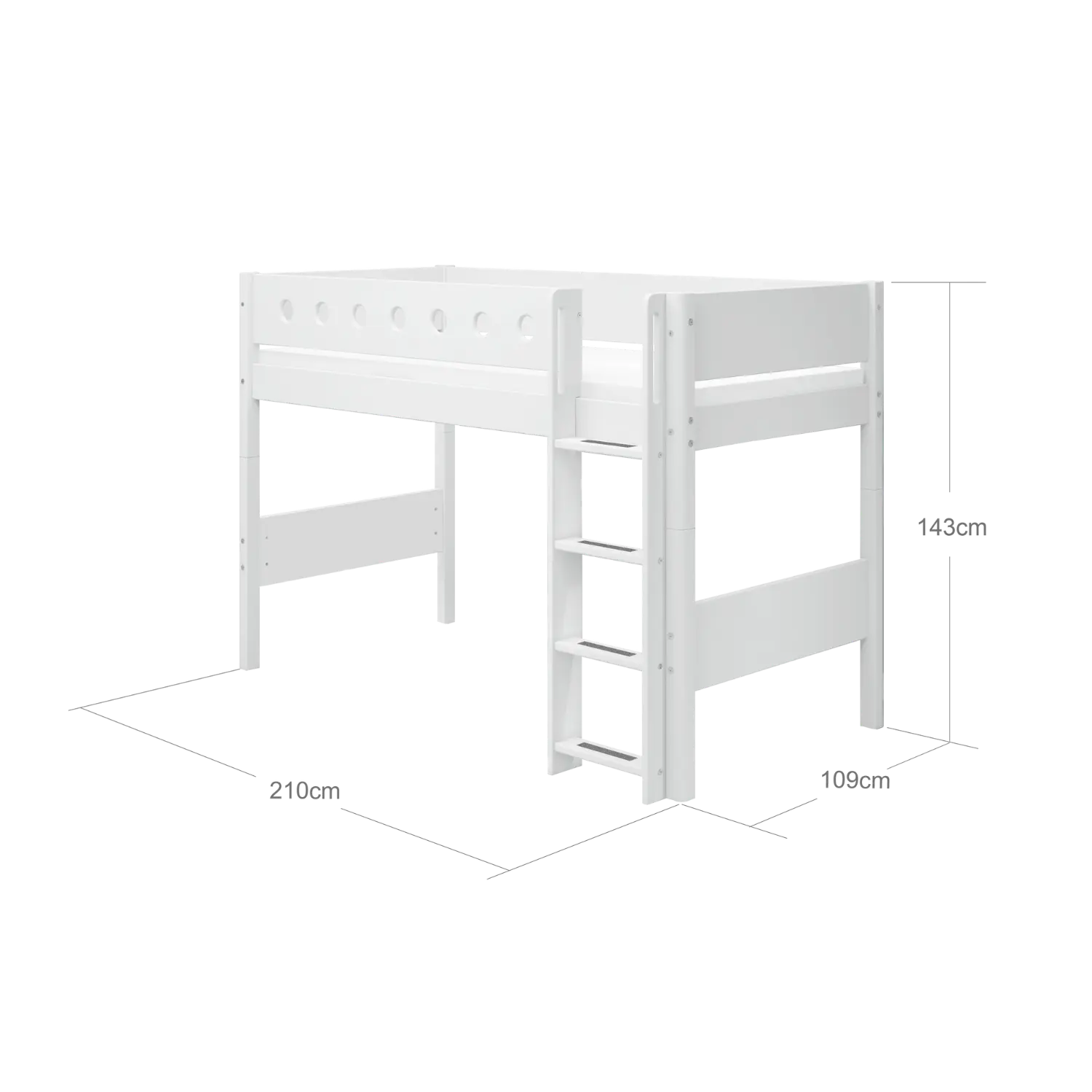 flexa-white-hochbett-143-cm-mit-leiter-und-absturzsicherung-90x200-cm-wei image 5