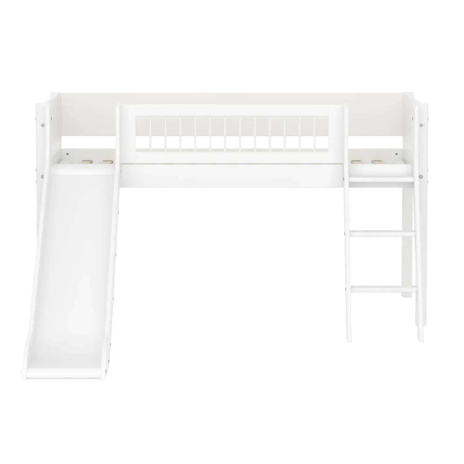 flexa-white-spielbett-120-cm-mit-rutsche-90x200-cm-wei-mit-leiter image 2