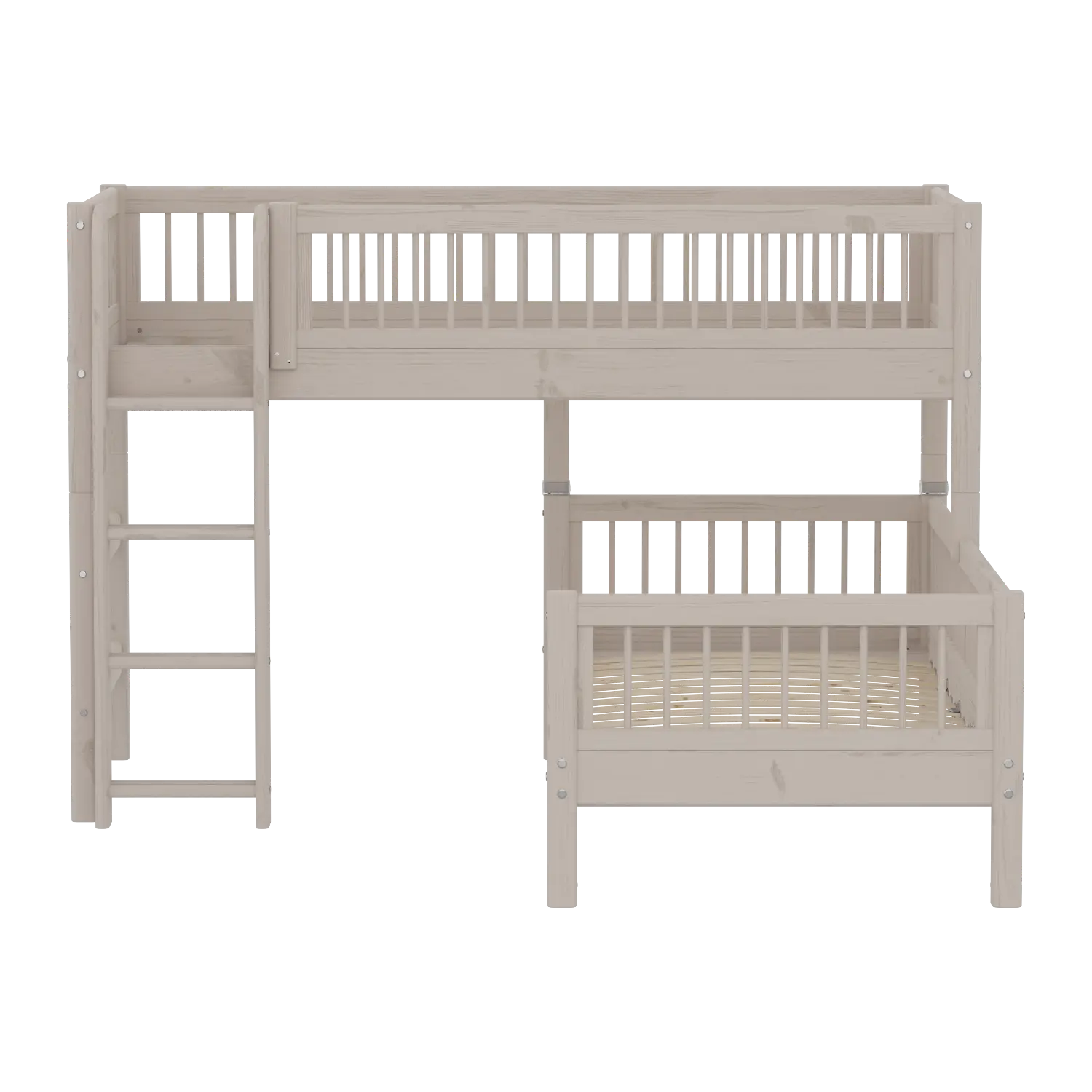 flexa-classic-etagenbett-143-cm-90x200-cm-grau-mit-leiter-und-absturzsicherung image 3